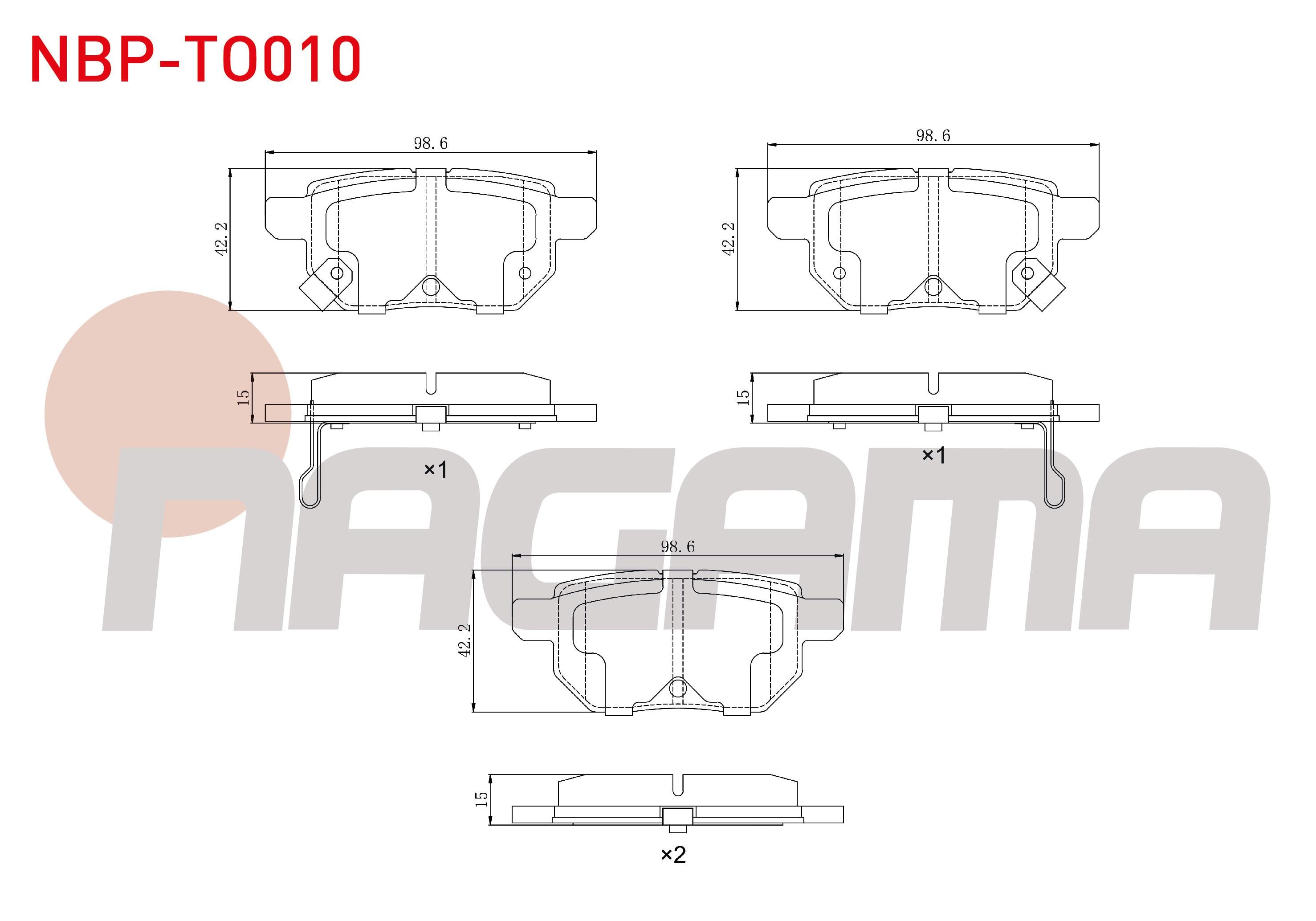 FREN BALATA ARKA TOYOTA COROLLA (E15_) 1.6 VVT-I 2007-2012 / AURIS (ZRE15) 1.6 VVT-I 2007-2012 / YARIS (P9) 1.0 VVT-I 2006-2010