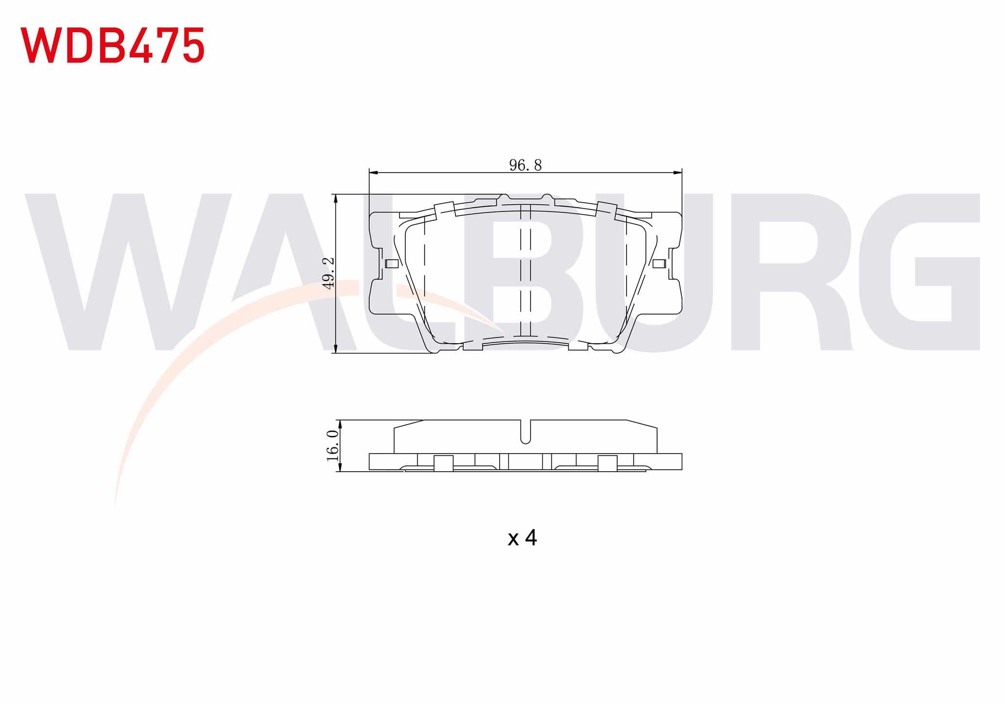FREN BALATA ARKA TOYOTA RAV4 III (ACA3_, ACE_, ALA3_, GSA3_, ZSA3_) 2.0 VVT-I 2005-2012 / RAV4 III 2.2 D 2005-2012 / RAV4 III 2.2 D-4D 2005-2012 / RAV4 III 2.0 VVT-I 2005-2012