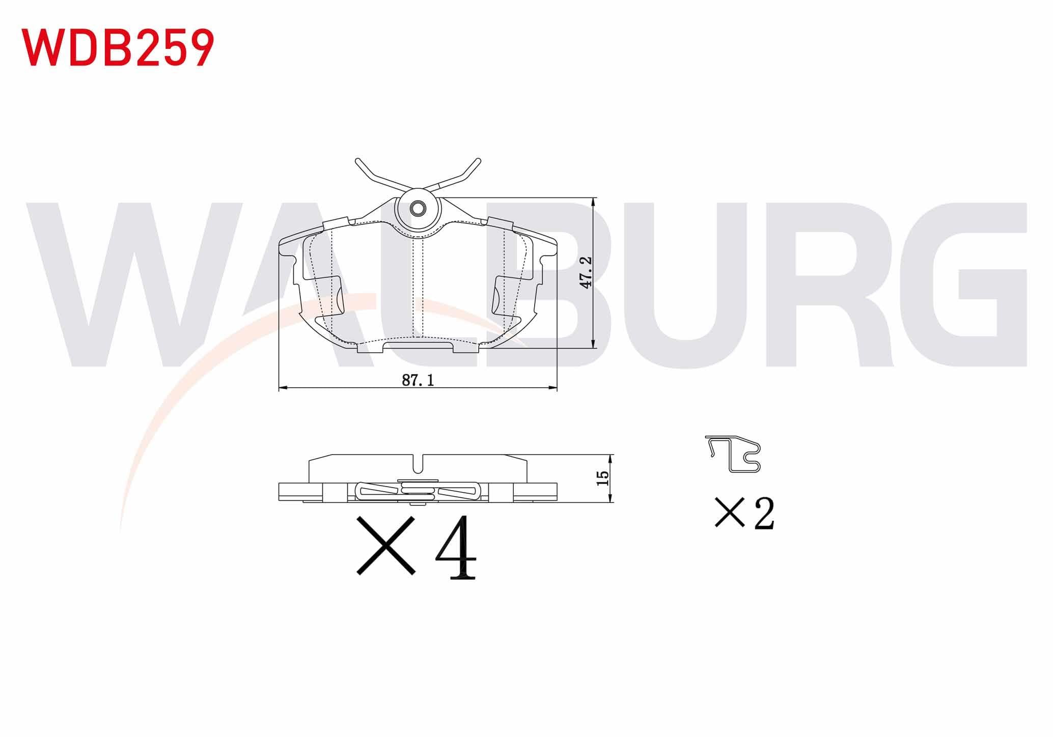 FREN BALATA ARKA VOLVO S40 I 1.6i 16v 1995-2003/ S40 I 1.8i 16v 1995-2003/ S40 I 1.9 TD 1995-2003/ MITSUBISHI CARISMA (DA) 1.8 GDI 1995-2006/ COLT VI 1.3 2002-2012/ COLT VI 1.5 DID 2002-2012