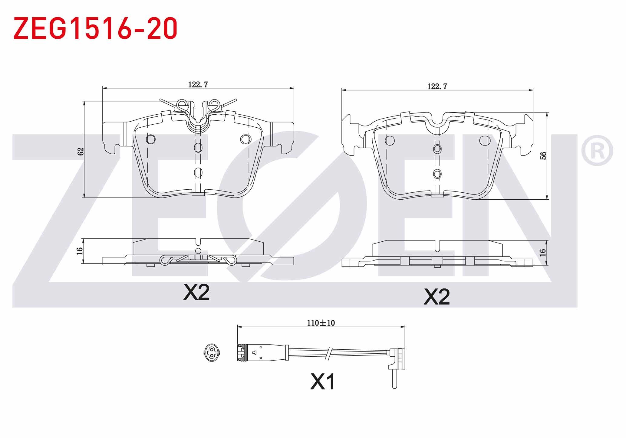 FREN BALATA FISLI ARKA MERCEDES C SERISI (W205) C 200 BlueTEC 2014-/ C 220 BlueTEC 2014-/ C 250 BlueTEC 2014-