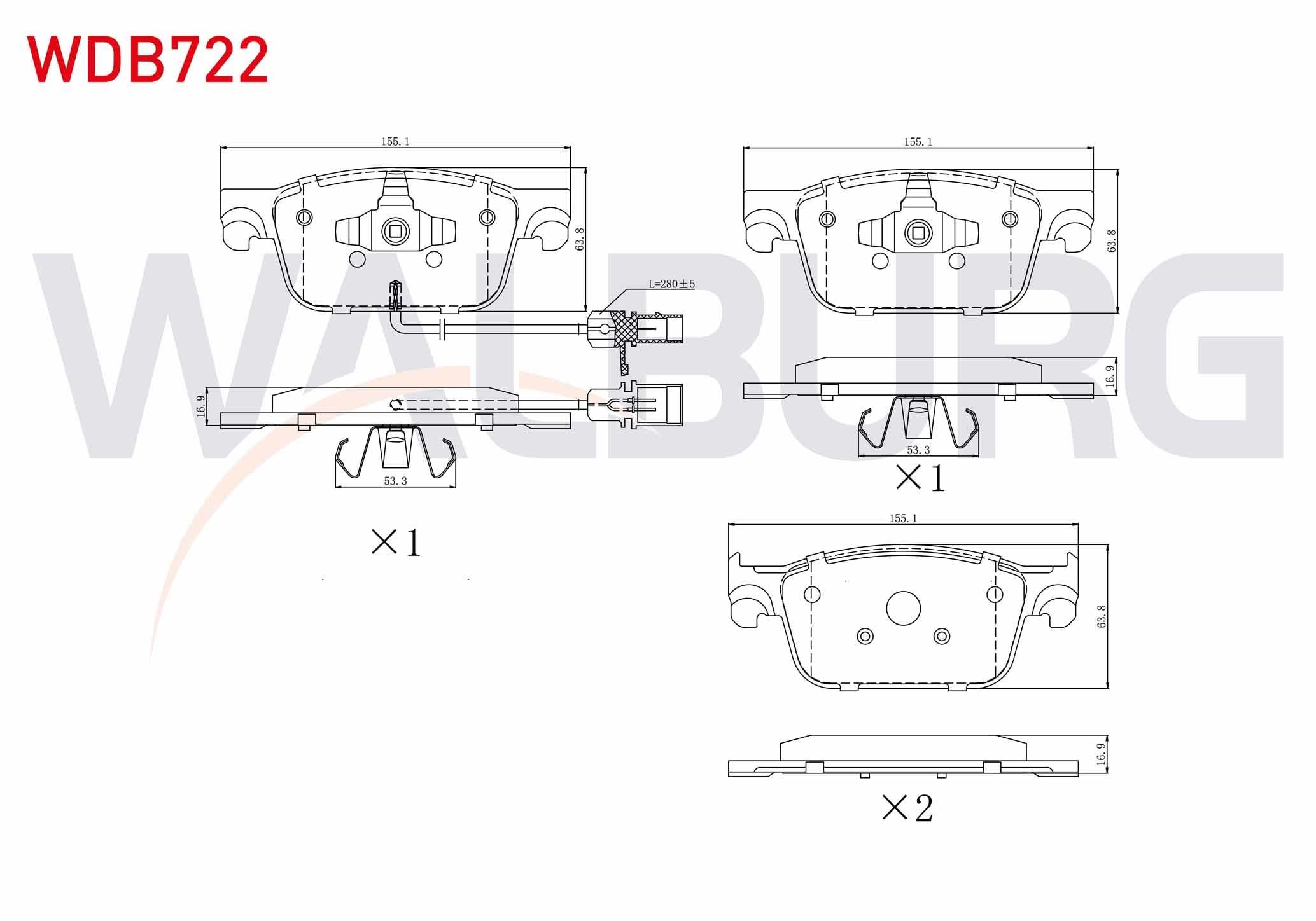 FREN BALATA FISLI ON AUDI A4 (8W2,B9) 1.4 TFSI 2015-/ A4 2.0 TFSI 2015-/ A4 2.0 TDI 2015-/ A4 ALLROAD QUATTRO 3.0 TDI 2016-/ A5 1.4 TFSI 2017-/ A5 2.0 TDI 2017-