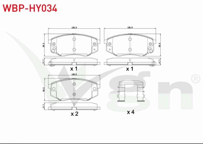 FREN BALATA IKAZLI ON HYUNDAI IX35 (LM) 2.0 CRDI 18 JANT 4X4 17.60mm 2010-