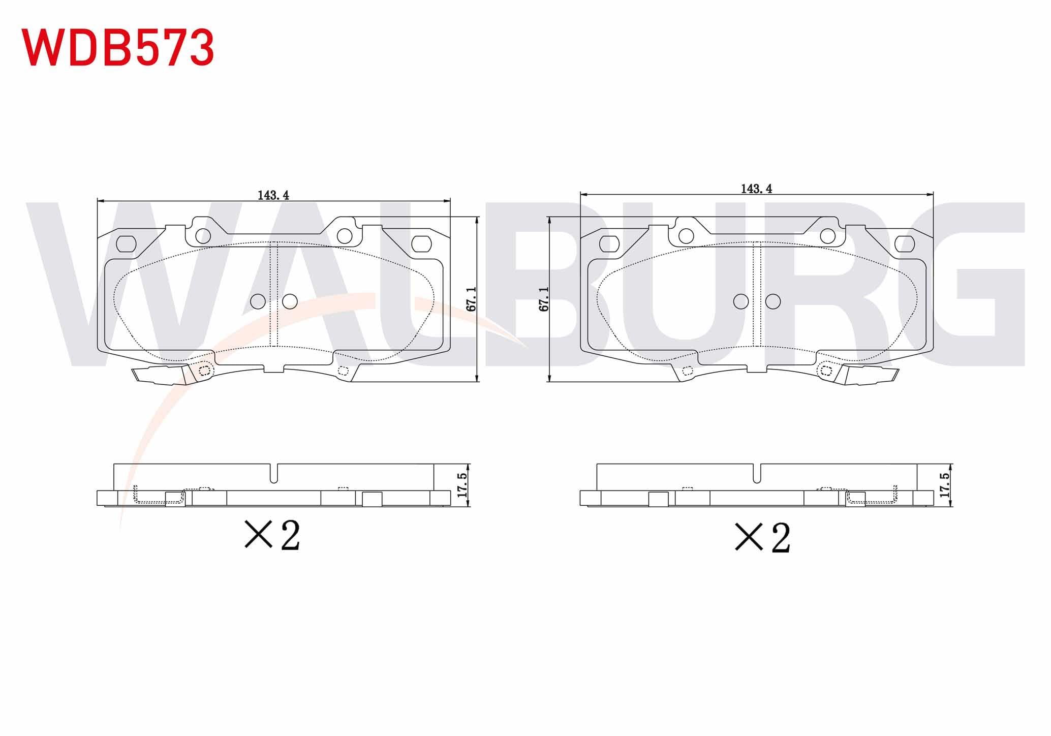 FREN BALATA IKAZLI ON TOYOTA HI-LUX PICK UP (TGN1_, GGN2_, GGN1_, KUN2_, KUN1_) 2.5 D-4D 17.20mm 2005-