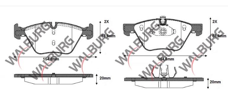 FREN BALATA ON BMW 5 SERISI (E60) 520 D 20.00mm 2003-2010 34116763618