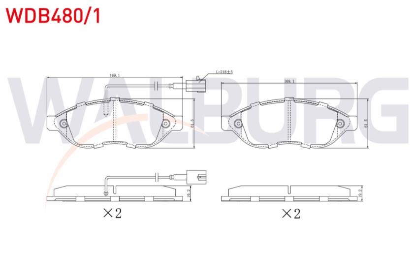 FREN BALATA ON CIFT FISLI FIAT DUCATO 2.3 MJT 2006-2014/ JUMPER III 2.2 HDI 2006-2014 / BOXER III 2.2 HDI 2006-2014