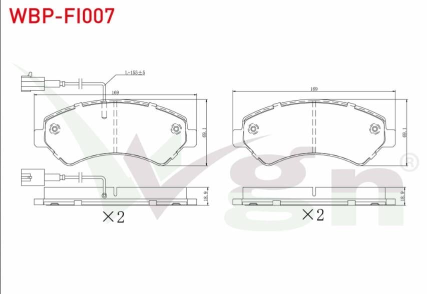 FREN BALATA ON CIFT FISLI FIAT DUCATO III 2006- / PEUGEOT BOXER III 2006-/ CITROEN JUMPER III 2006-/ KARSAN JEST 2012-