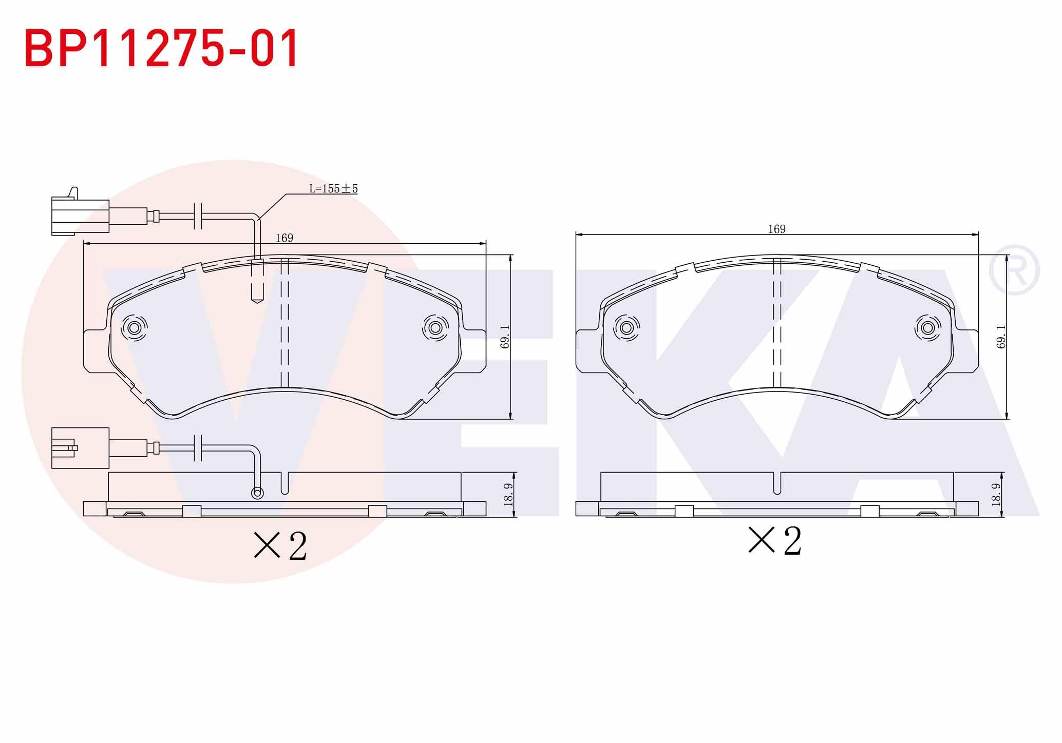 FREN BALATA ON CIFT FISLI FIAT DUCATO III 2006- / PEUGEOT BOXER III 2006-/ CITROEN JUMPER III 2006-/ KARSAN JEST 2012-