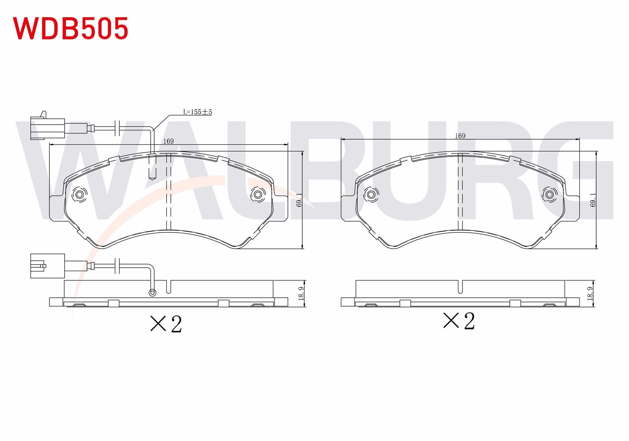 FREN BALATA ON CIFT FISLI FIAT DUCATO III 2006- / PEUGEOT BOXER III 2006-/ CITROEN JUMPER III 2006-/ KARSAN JEST 2012-