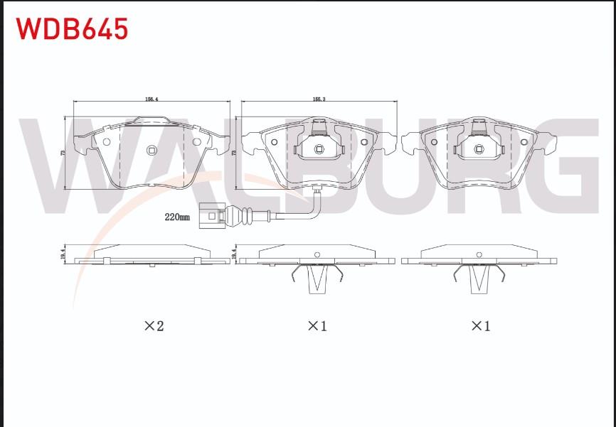 FREN BALATA ON FISLI AUDI TT (8J3) 2.0 TDI 2006-2013 / (8J3) 2.0 TFSI 2006-2013 / (8J3) 1.8 TFSI 2006-2013 / VW GOLF VI 2.0 TDI 2008-2013 / GOLF VI 2.0 TSI 2008-2013