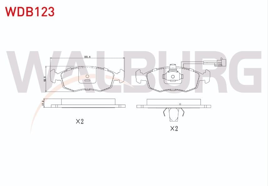 FREN BALATA ON FISLI FIAT DOBLO (119,223) 1.2i 2001-2010/ DOBLO 1.6 MJT 2001-2010/ PALIO 1.2i 16v 1996-2005/ PALIO 1.4i 1996-2005