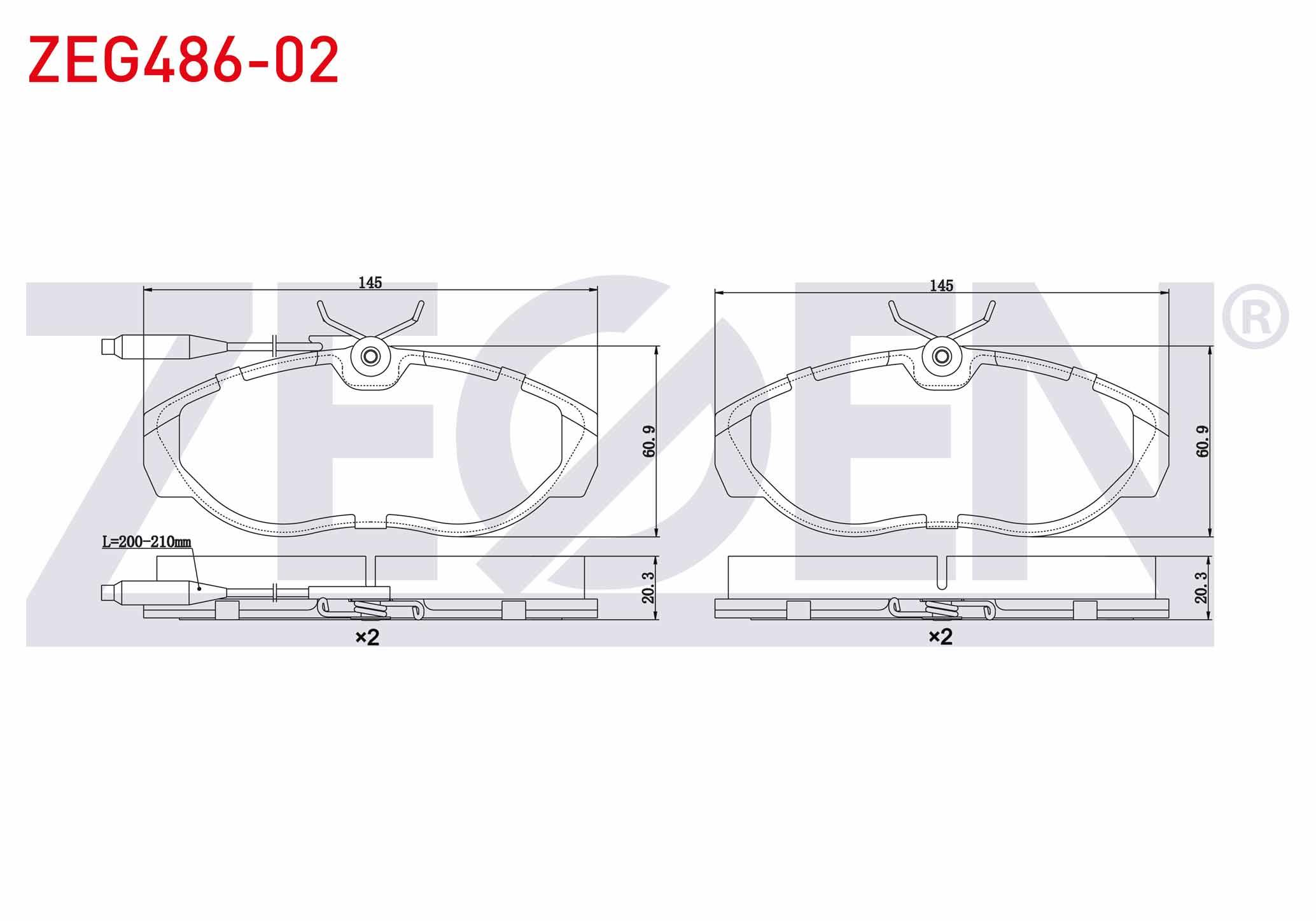 FREN BALATA ON FISLI FIAT DUCATO 2.5 D 1994-2002 / DUCATO 2.0 JTD 1994-2002 / DUCATO 2.8 JTD 1994-2002 / BOXER I 2.5 D 1994-2002 / JUMPER I 2.8 TDI 1994-2002 / JUMPER I 2.5 D 1994-2002