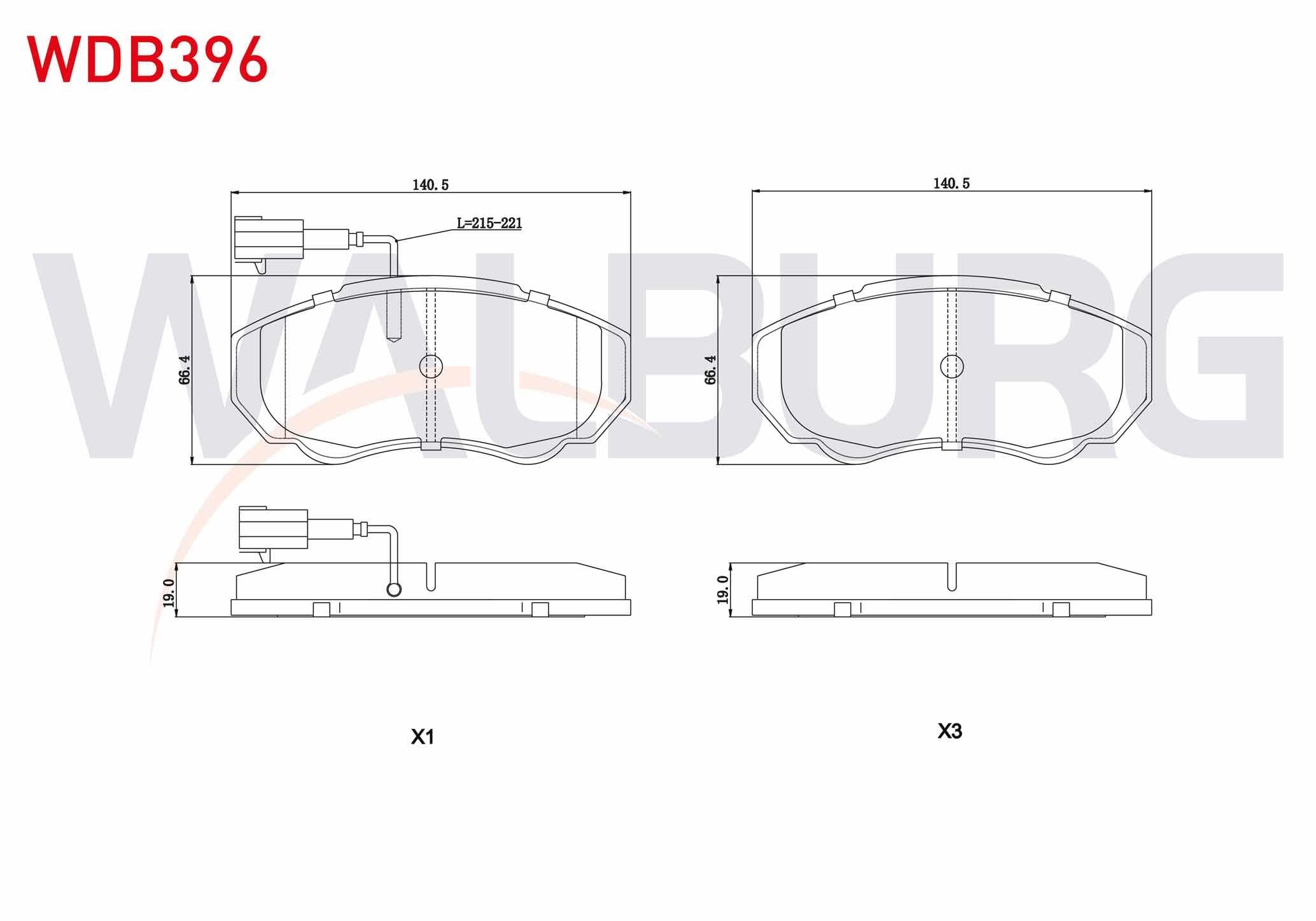 FREN BALATA ON FISLI FIAT DUCATO 2.8 TDI 2002-2006 /DUCATO 2.3 JTD 2002-2006/DUCATO 2.0 JTD 2002-2006/PEUGEOT BOXER II 2.0 HDI 2002-2006/ CITROEN JUMPER II 1.9 D 2002-2006/ JUMPER II 2.8 HDI 2002-2006