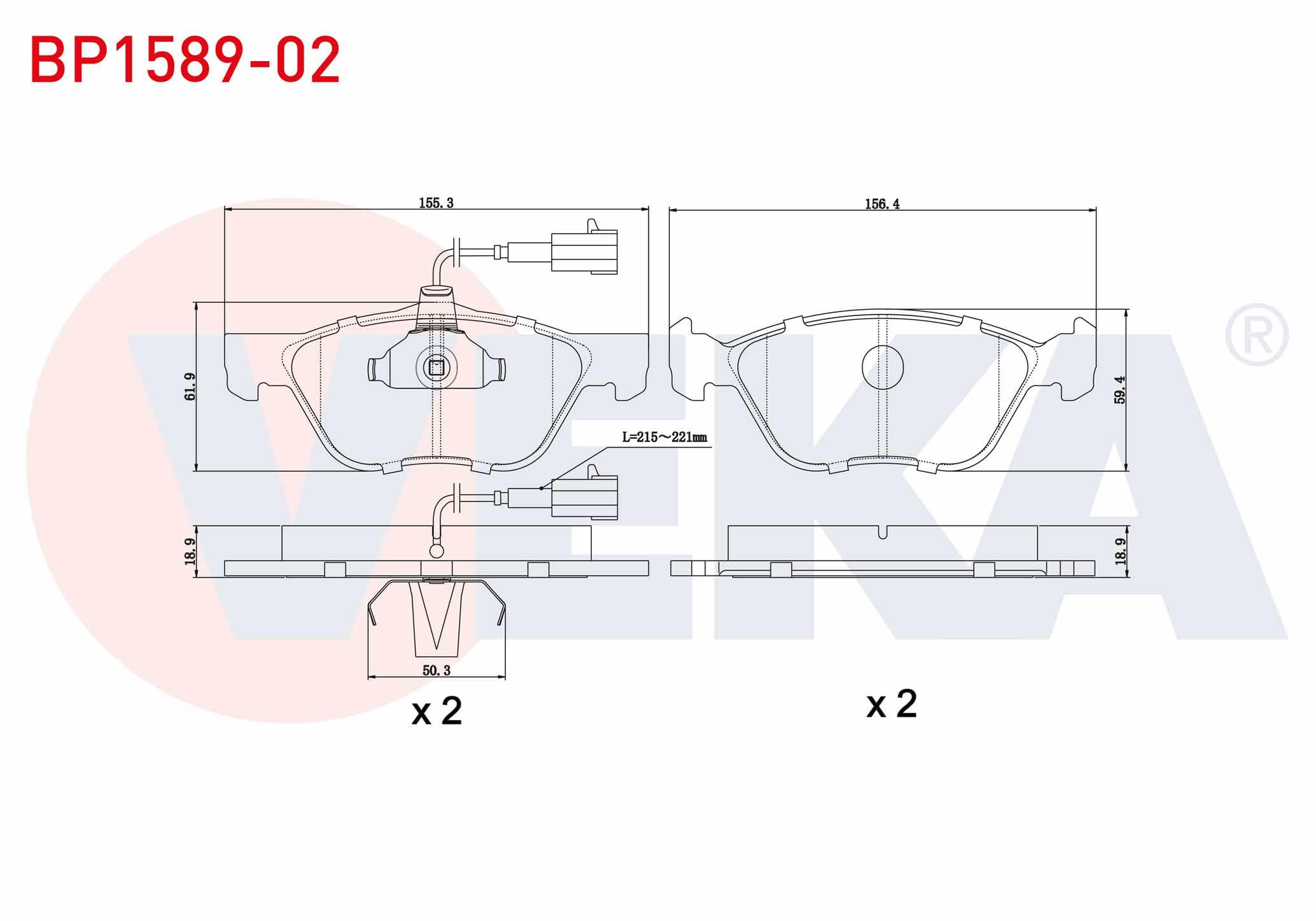 FREN BALATA ON FISLI FIAT MAREA (185) 2.0i 150 HP 1996-2007/ BRAVO (182) 2.0i 20v HGT 1995-2004/ ALFA ROMEO 156 (932) 1.9 JTD 1997-2005/ 147 (937) 1.6 2001-2010/ 147 (937) 1.9 JTD 2001-2010