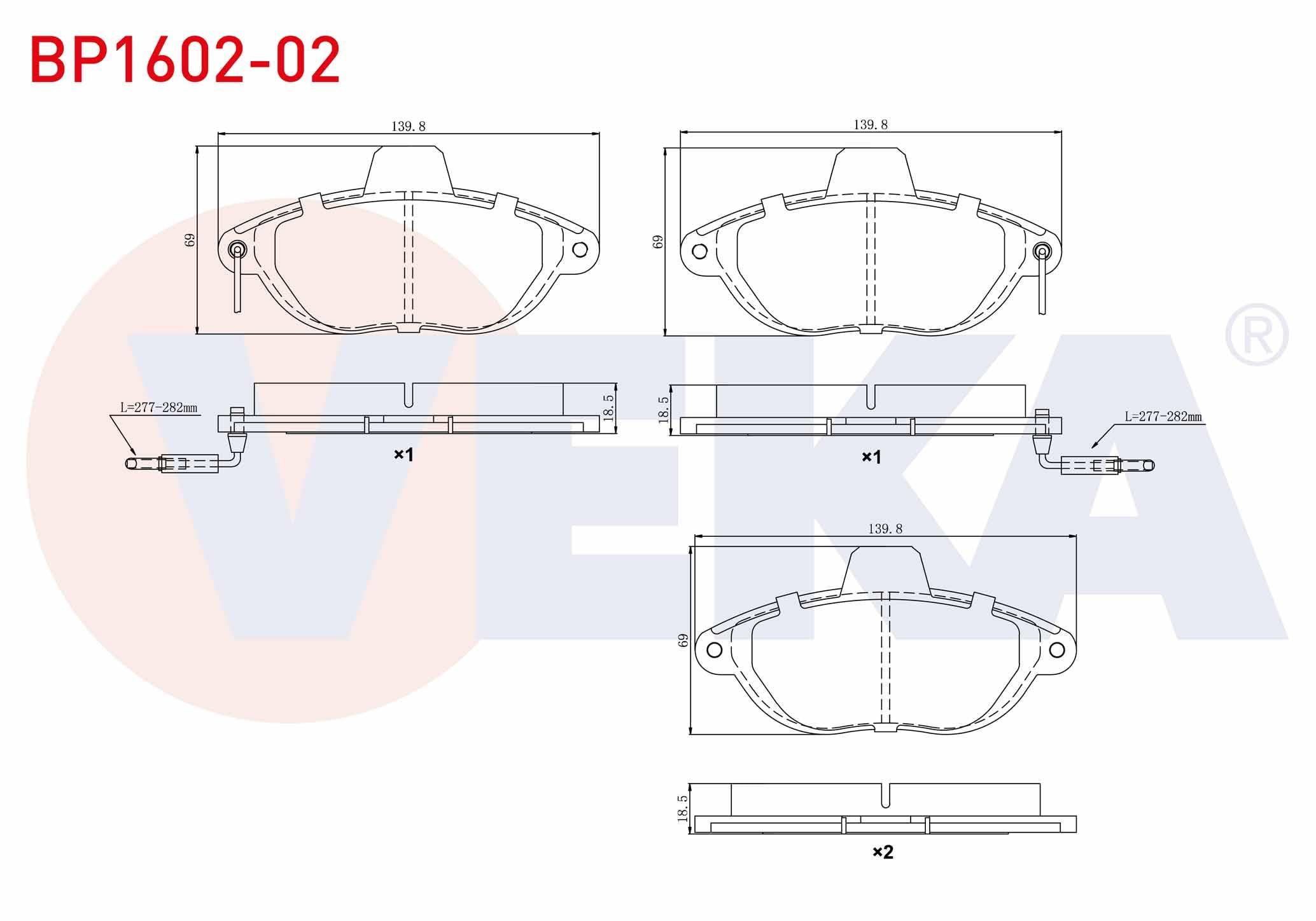FREN BALATA ON FISLI FIAT SCUDO (220P) 1.9 D 1996-2006/ 2.0 JTD 1996-2006/ CITROEN JUMPY I 1.6 HDI 1994-2007/ JUMPY I 2.0 HDI 1994-2007/ PEUGEOT EXPERT 1.9 D 1996-2006/ EXPERT 2.0 HDI 1996-2006