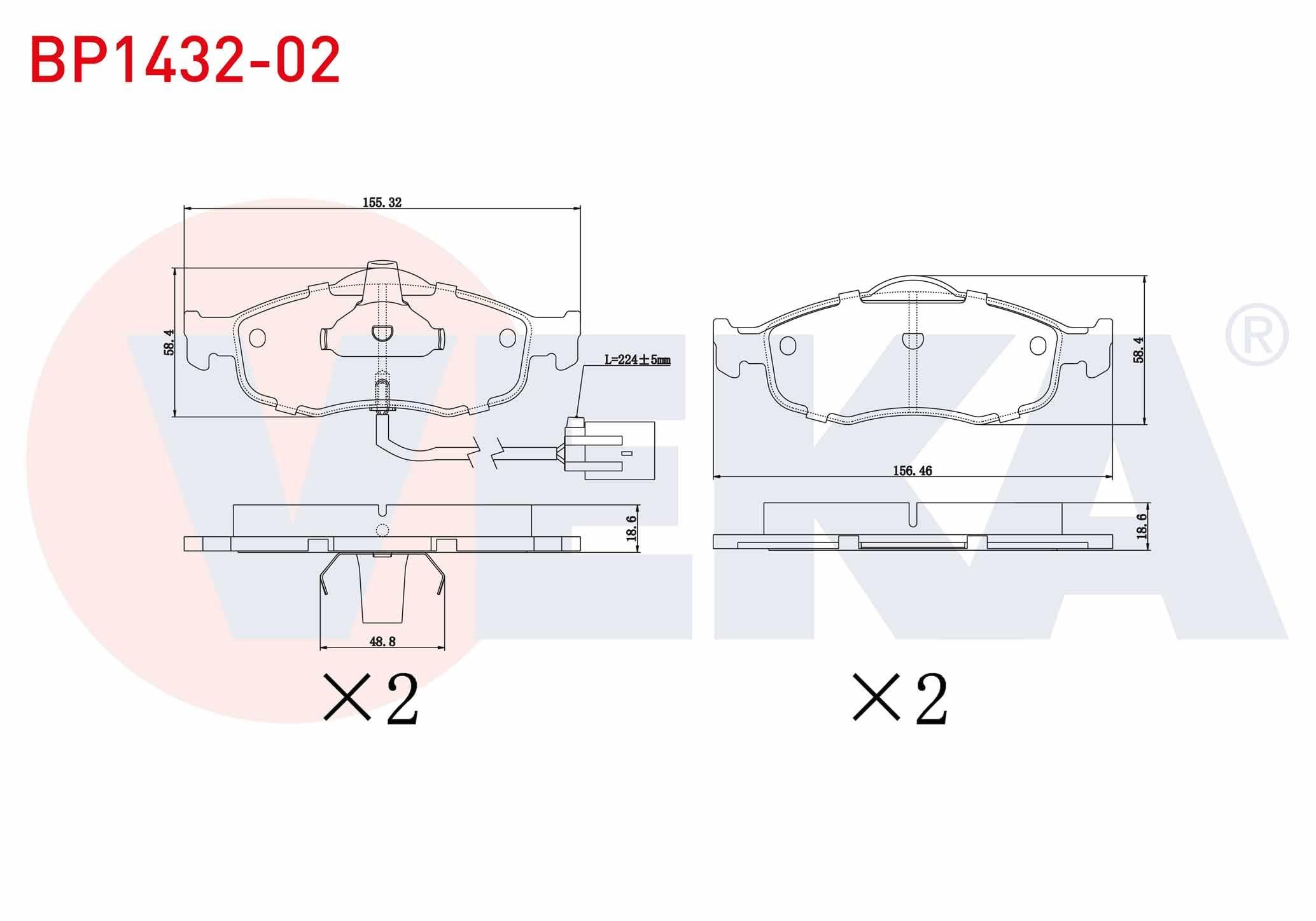 FREN BALATA ON FISLI FORD MONDEO II 1.6i 16v 1996-2000 / MONDEO II 1.8i 16v 1996-2000 / MONDEO II 2.0i 16v 1996-2000