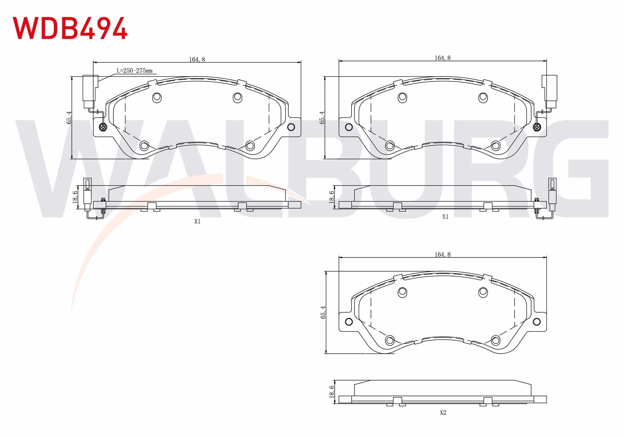 FREN BALATA ON FISLI FORD TRANSIT (V347) 2.2 TDCI - 3.2 TDCI (ONDEN CEKIS) 2006-2014 / TRANSIT (V348) 2.2 TDCI - 3.2 TDCI (ONDEN CEKIS) 2006-2014