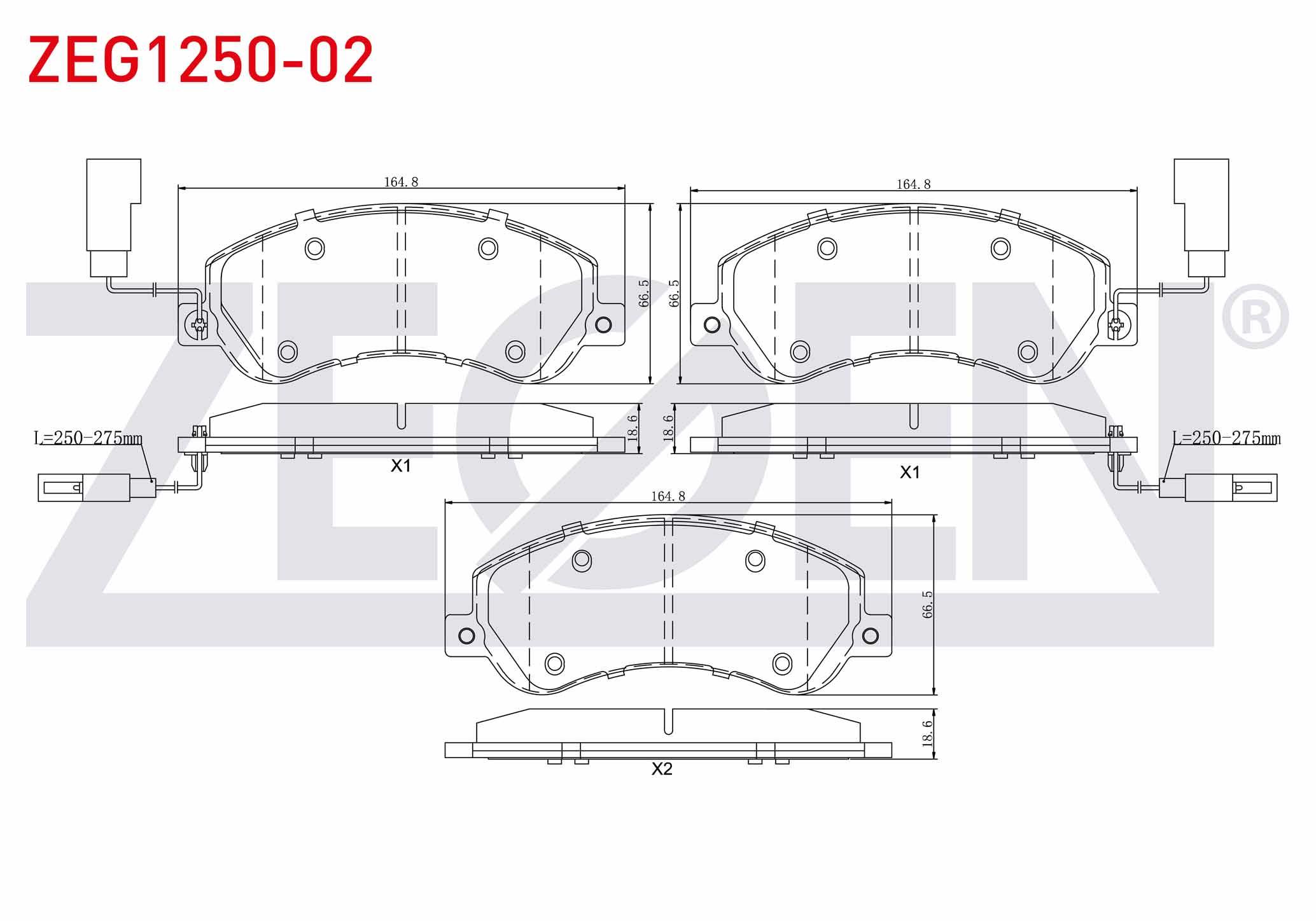 FREN BALATA ON FISLI FORD TRANSIT (V347) 2.4 TDCI - 3.2 TDCI (ARKADAN ITISLI) 2006-2014 / TRANSIT (V348) 2.2 TDCI - 3.2 TDCI 2006-2014 / VW AMAROK 2.0 TDI - 2.0 BITDI - 2.0 TSI 2010-