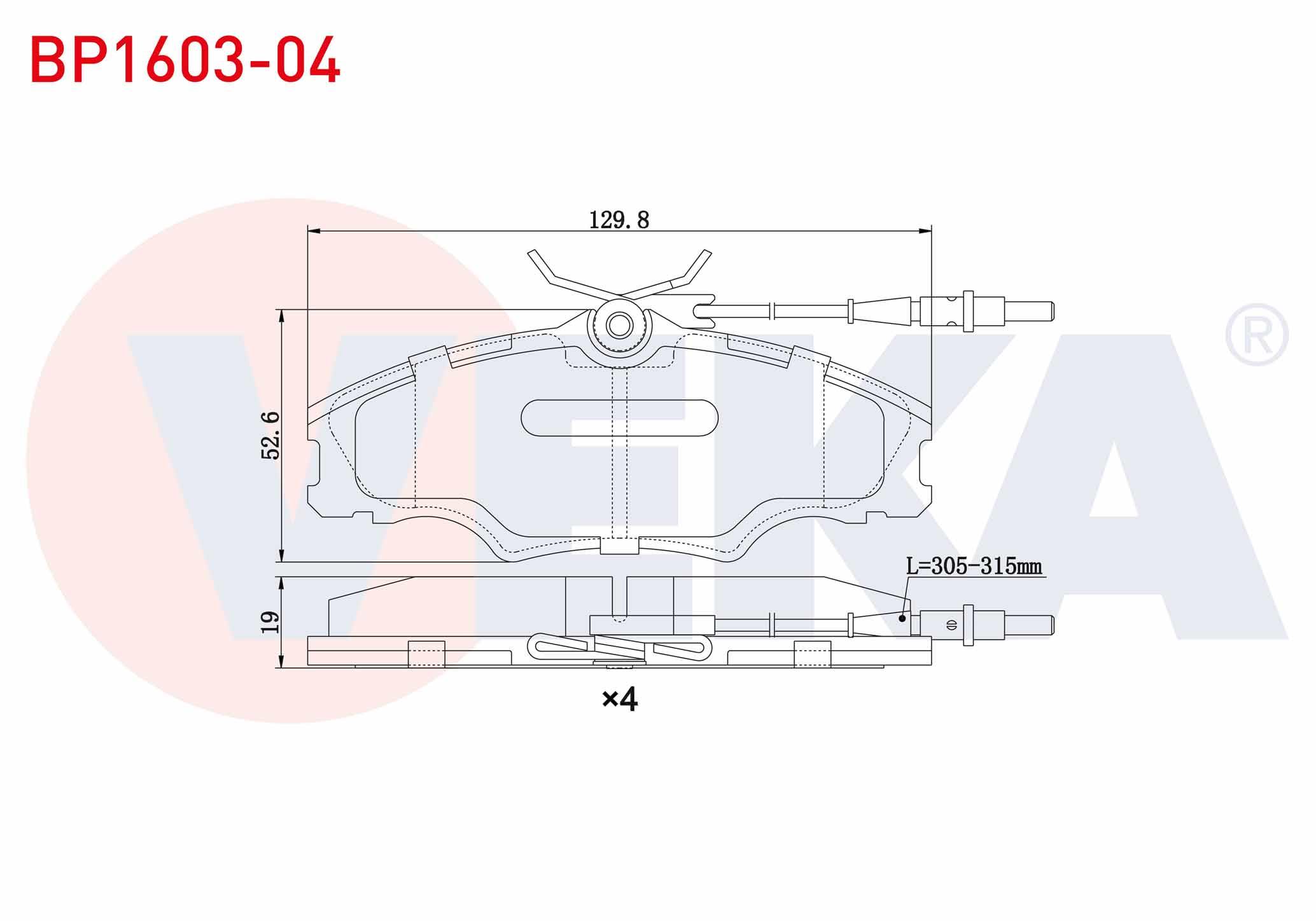 FREN BALATA ON FISLI PEUGEOT 406 (8B) 2.0 HDI 14 JANT 1995-2004 / 406 (8B) 2.0i 1995-2004 / EXPERT (222,223,224) 2.0 JTD 1996-2006