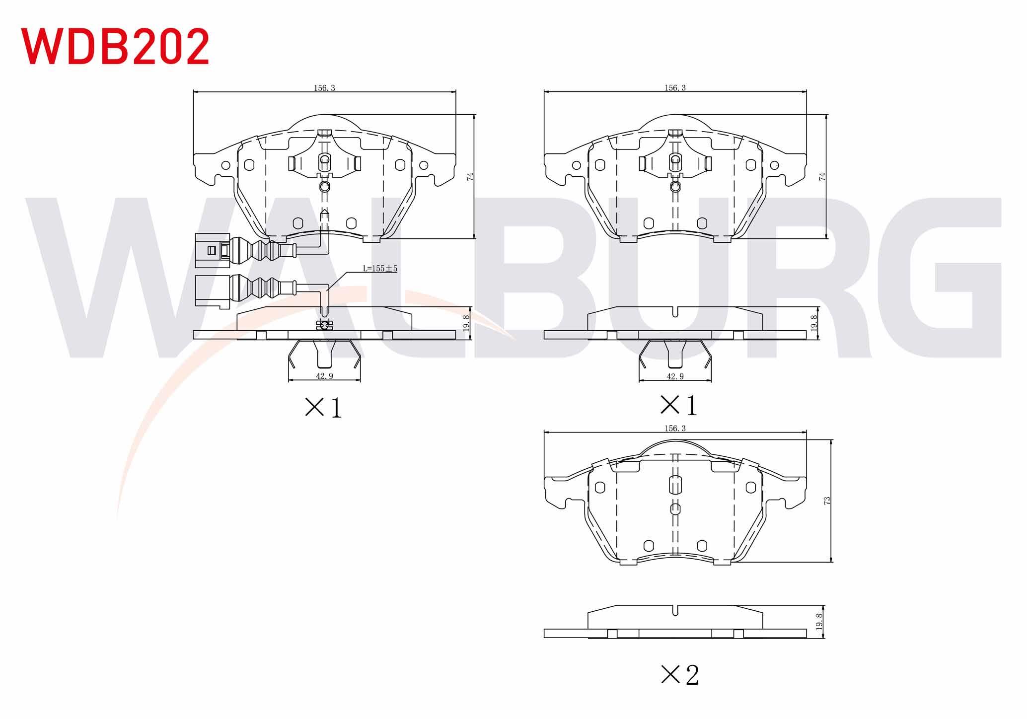 FREN BALATA ON FISLI VOLKSWAGEN GOLF IV 1.9 TDI 1997-2005/ 1.8 T 1997-2005 / BORA 1.8 T 1998-2005/ AUDI A3 1.6 1996-2003/ A3 1.9 TDI 1996-2003/ SEAT LEON 1.9 TDI 1999-2006/ 1.8 20v 1999-2006
