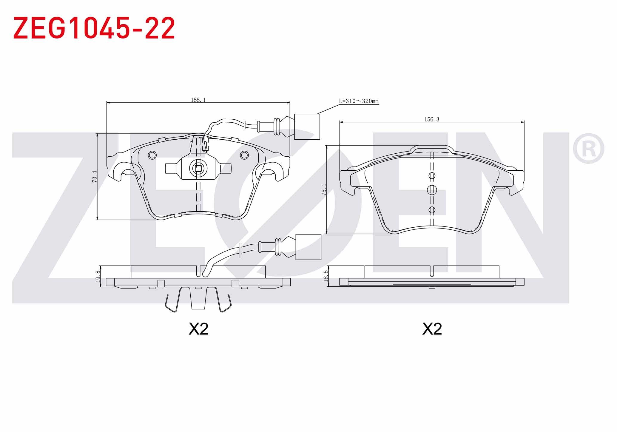 FREN BALATA ON FISLI VOLKSWAGEN TOUAREG 3.2i V6 2002-2010 / TOUAREG 2.5 R5 TDI 2002-2010 / TOUAREG 3.0 V6 TDI 2002-2010 / PORSCHE CAYENNE 3.6i 2010- / PORSCHE CAYENNE 3.0 TDI 2002-2010
