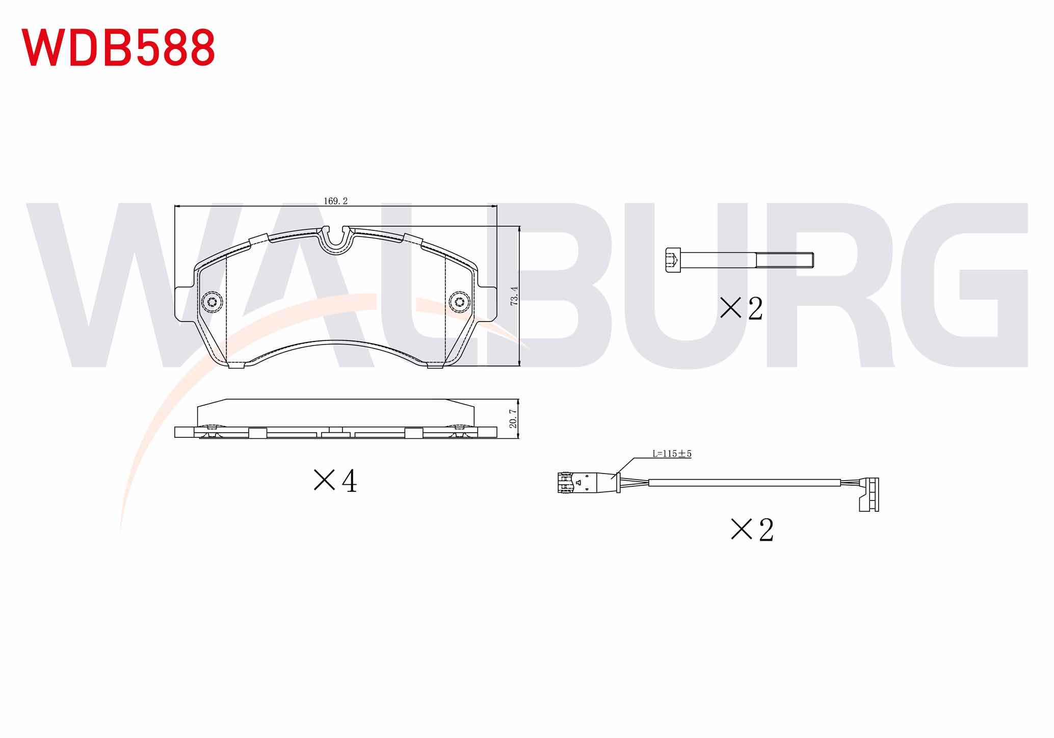 FREN BALATA ON FISLI VW CRAFTER CIFT TEKER 2006-2018 / MERCEDES SPRINTER CIFT TEKER 2006-2018 / MERCEDES SPRINTER TEK TEKER 2018- / MERCEDES SPRINTER CIFT TEKER 2018-
