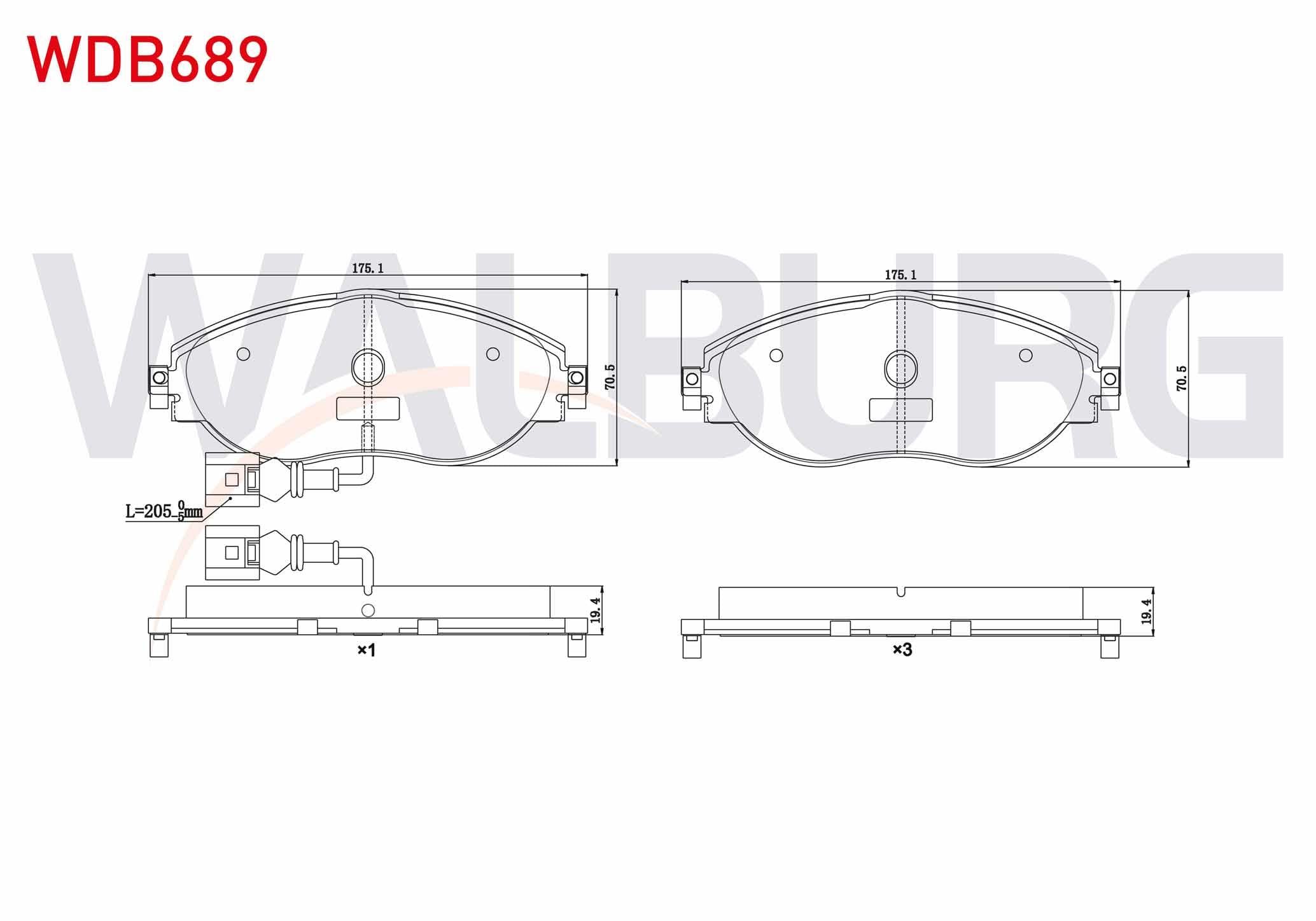 FREN BALATA ON FISLI VW PASSAT (3C5) 1.4 TSI 2008-2012/ 1.6 TDI 2008-2012/ 2.0 TDI 2008-2012/ GOLF VII (5G1) 2.0 TSI 2012-/ PASSAT (3G2) 2.0 TDI 2014-/ SEAT LEON 2.0 TFSI 2012-/ AUDI A3 2.0 TFSI 2012-