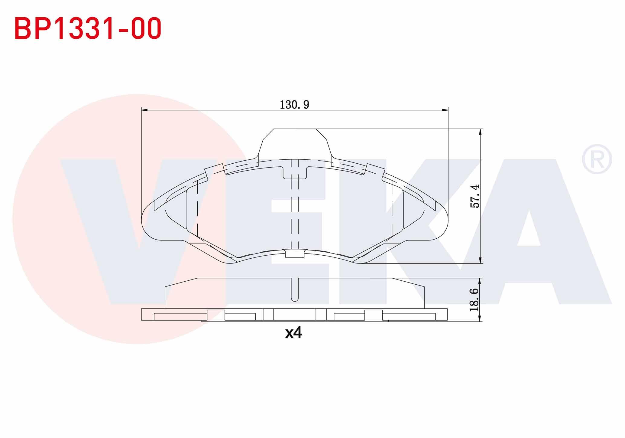 FREN BALATA ON FORD ESCORT VI 1.3 1992-1995 / ESCORT VI 1.6i 1992-1995 / ESCORT VI 1.4 1992-1995