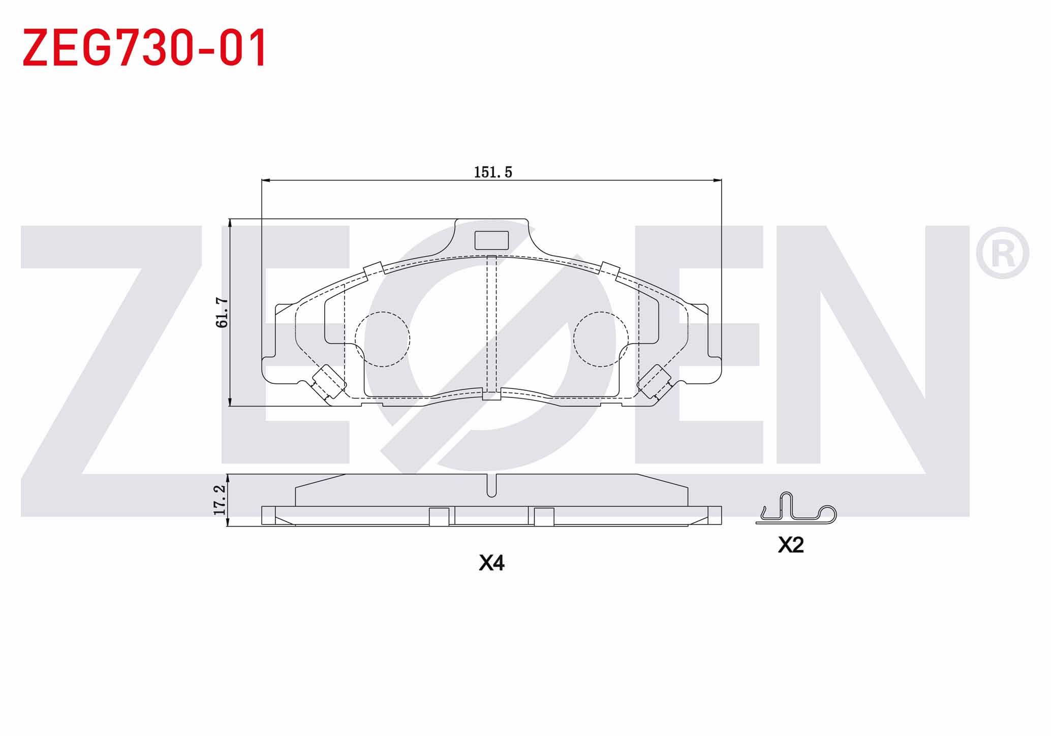 FREN BALATA ON FORD RANGER 2.5 TDCI 4X4 1999-2002 / RANGER 2.2 TDCI 1999-2002 / RANGER 3.0 TDCI 1999-2002 / MAZDA B SERISI (UN) 2.5 D 4X2 1998-2006 / B SERISI (UN) 2.5 TD 4X4 1998-2006