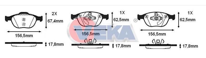 FREN BALATA ON FORD TRANSIT CONNECT 1.8 TDCI 17.80mm 2002-2013 2T14 2K021 AC 4427737 4346371