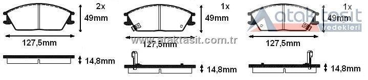 FREN BALATA ON IKAZLI ACCENT I 1.3i 1994-20000/1.5i 1994-2000/EXCEL 1.3i 1990-1995/ 1.5i 1990-1995/GETZ 1.3i 2002-2008/ 1.5 CRDI 2002-2008/ ACCENT II