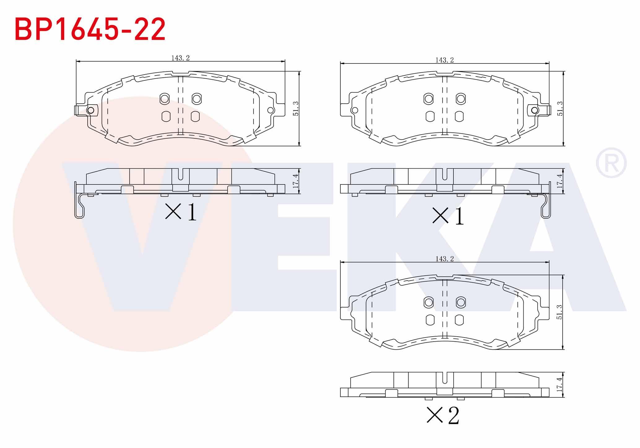 FREN BALATA ON IKAZLI CHEVROLET LACETTI (J200) 1.4i 16v 2006-2012 / LACETTI (J200) 1.6i 2006-2012 / DAEWOO NUBIRA (KLAN) 1.6i 2003-2005