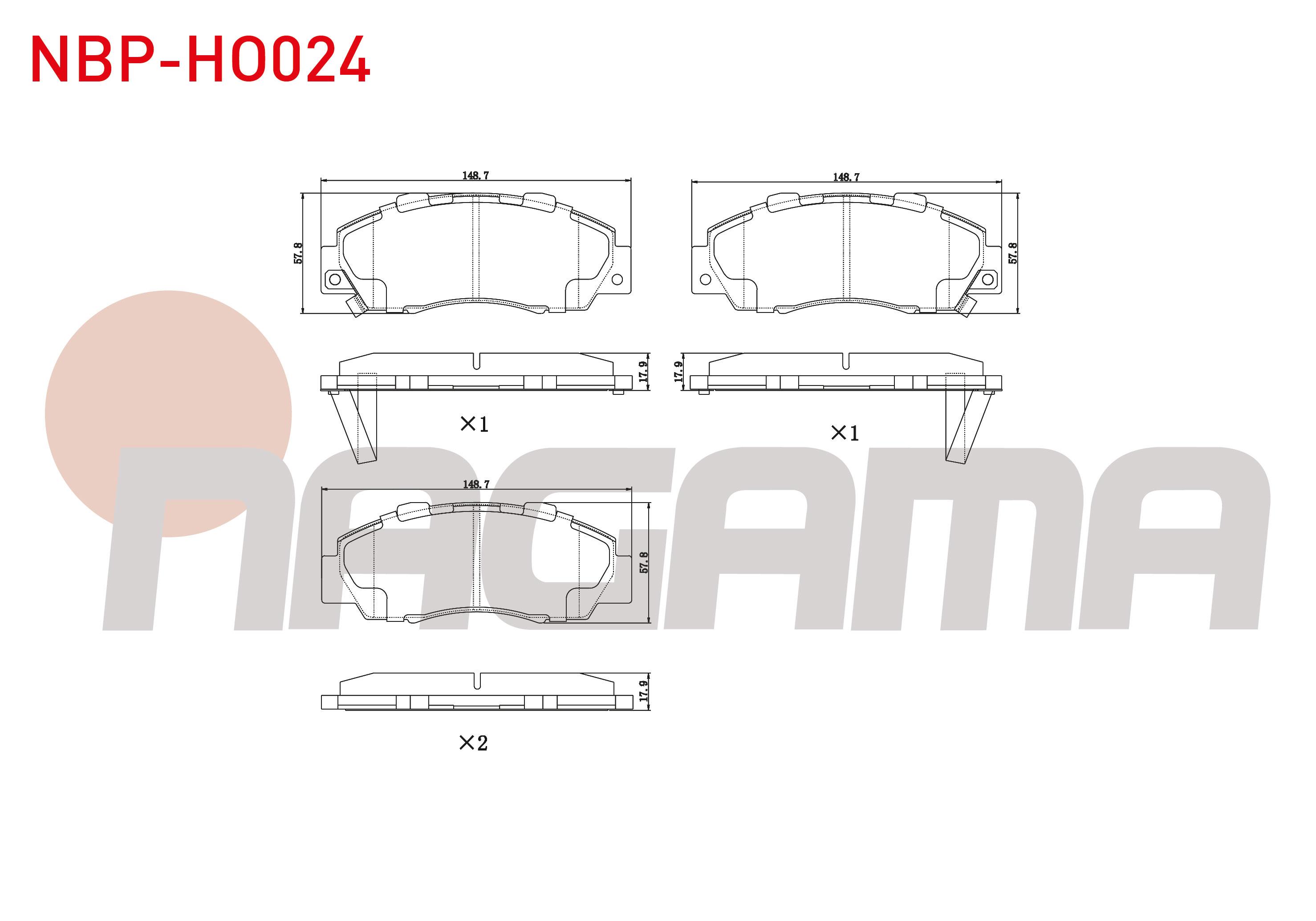 FREN BALATA ON IKAZLI HONDA ACCORD IV-V-VI 1.6i 2.0i 16v 1990-1993-1997 / ACCORD VI 1.6i 2.0i LS 1997-2003 / HR-V (GH) 1.6 1999- / CR-VI 2.0i 16v 1995-2002 / INTEGRA 2.0i 16v 2001-