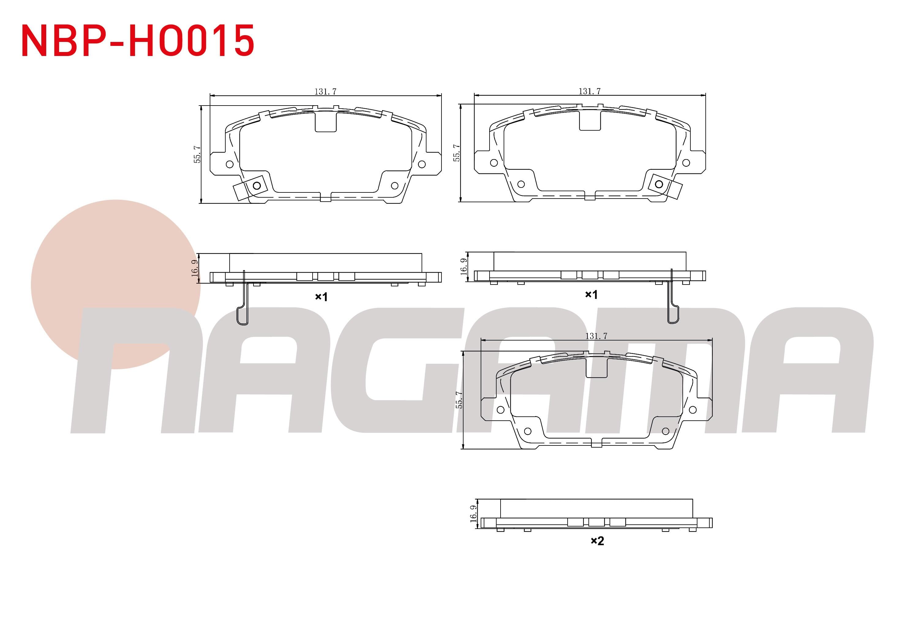 FREN BALATA ON IKAZLI HONDA CIVIC VIII 1.4 2005-2012 / CIVIC VIII 1.8 2005-2012 / CIVIC VII 1.8 I-VTEC 2000-2006 / CIVIC VII 2.0 I-VTEC 2000-2006