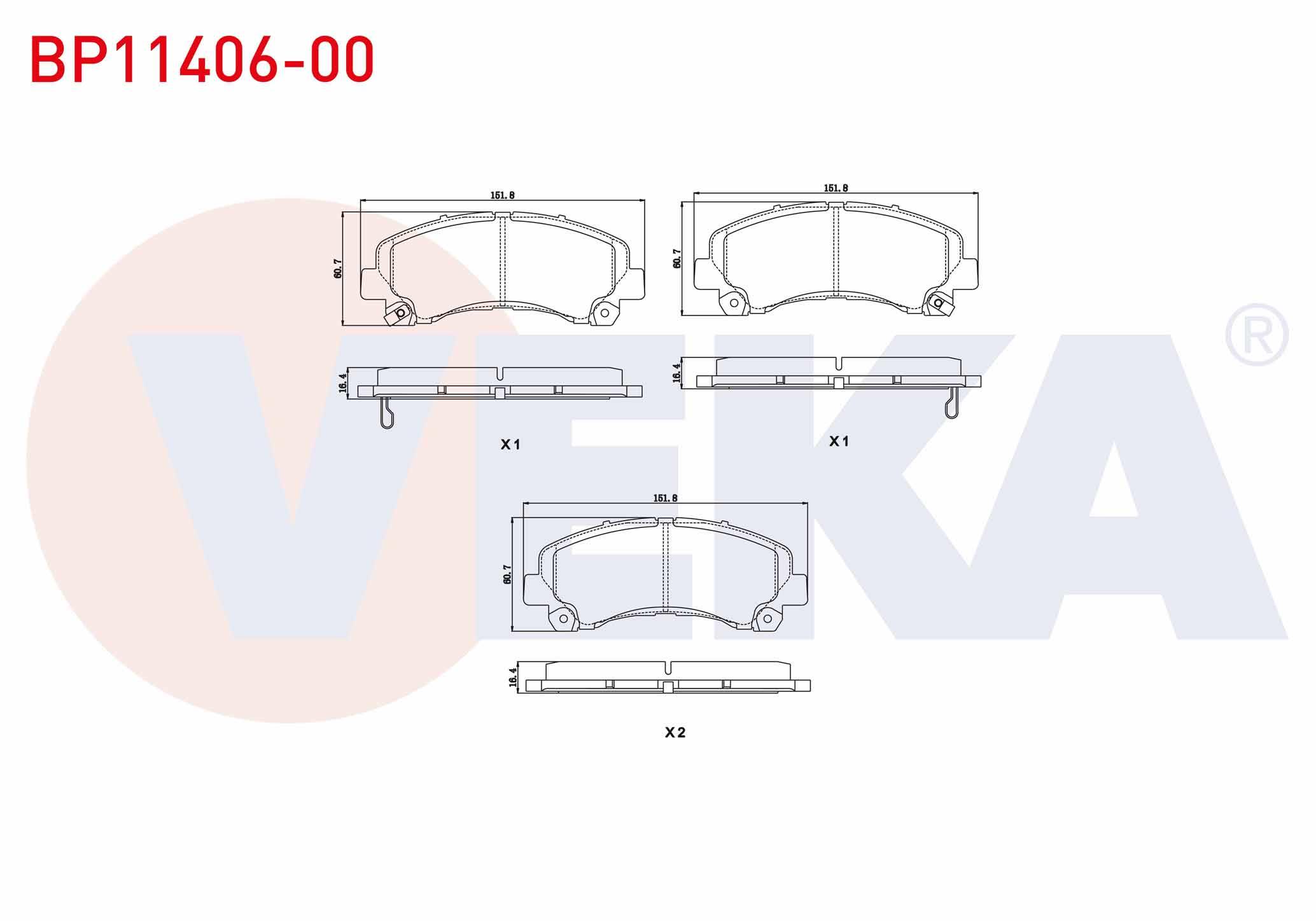 FREN BALATA ON IKAZLI ISUZU D-MAX (8DH) 2.5 D - 2.5 DITD - 3.0 D 2009-