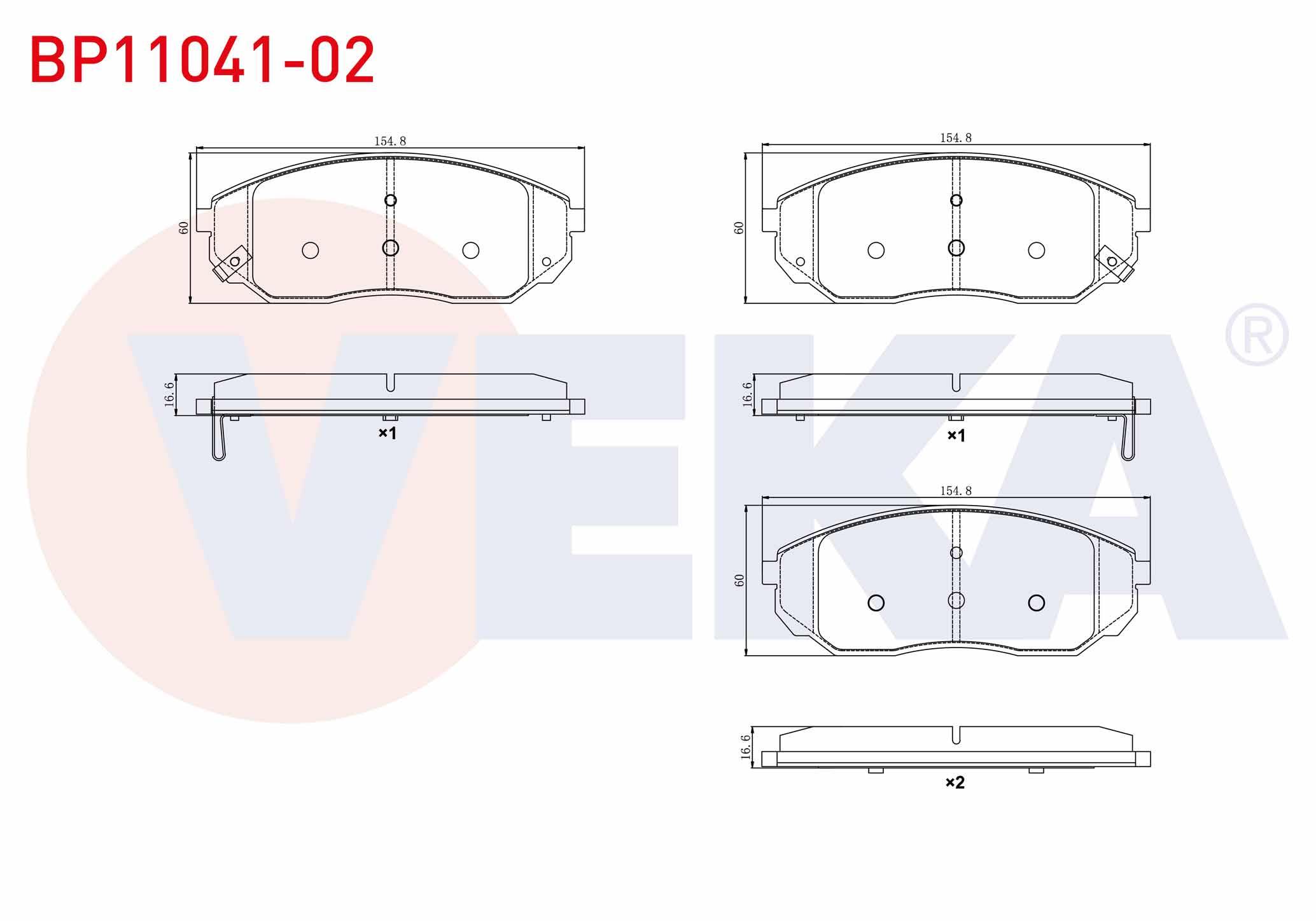 FREN BALATA ON IKAZLI KIA SORENTO I (JC) 2.4i 2002-2009 / KIA SORENTO I (JC) 2.5 CRDI 2002-2009 58101-3ED00