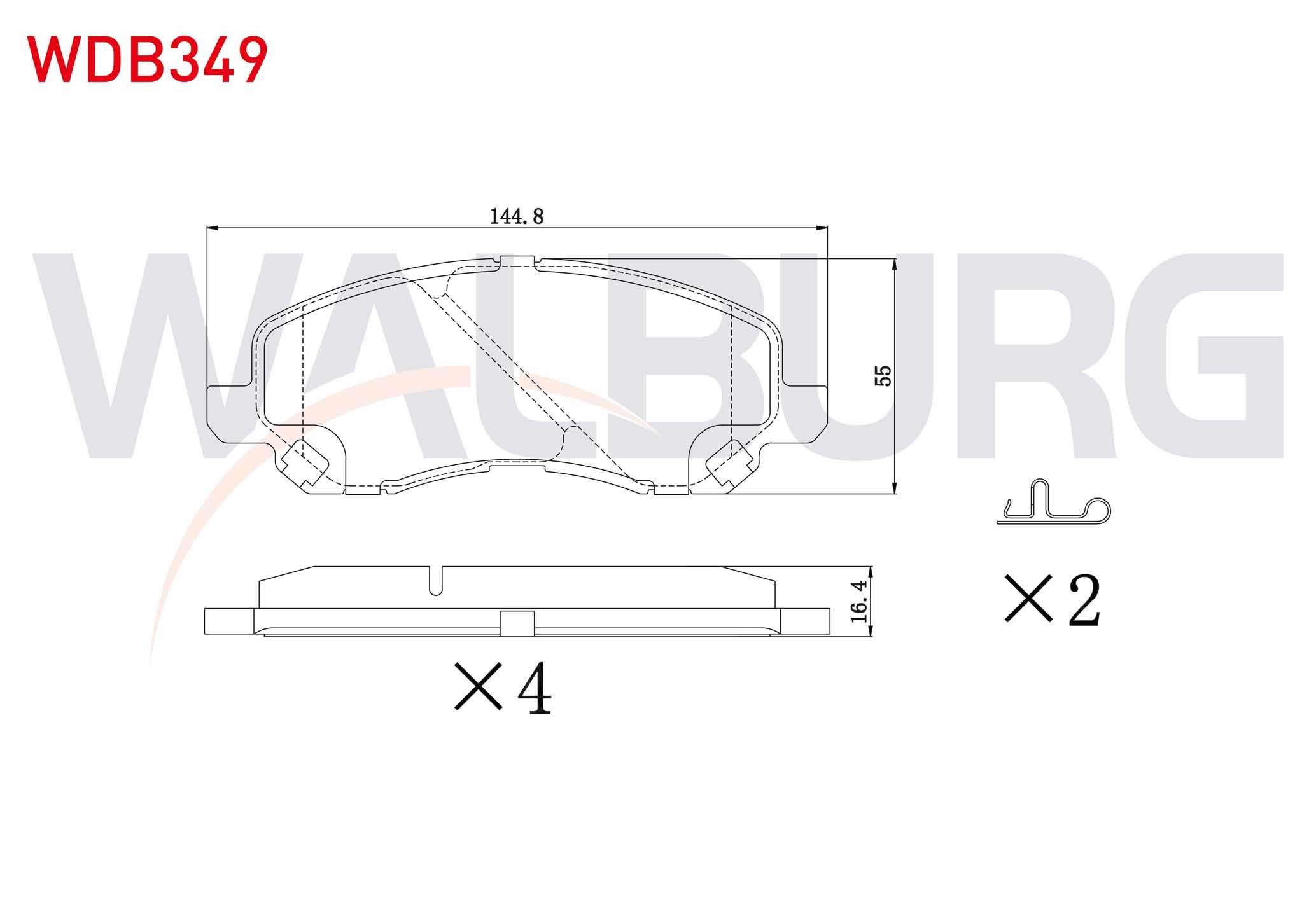 FREN BALATA ON IKAZLI MITSUBISHI LANCER VII 1.6 2003-2007/ LANCER 2.0 2007- / LANCER 1.8 2007-/ ASX 1.6 16 JANT 2010-/ ASX 1.8 4X4 16 JANT 2010-/ JEEP COMPASS 2.0 CRD 2006-/ COMPASS 2.4i 2006-