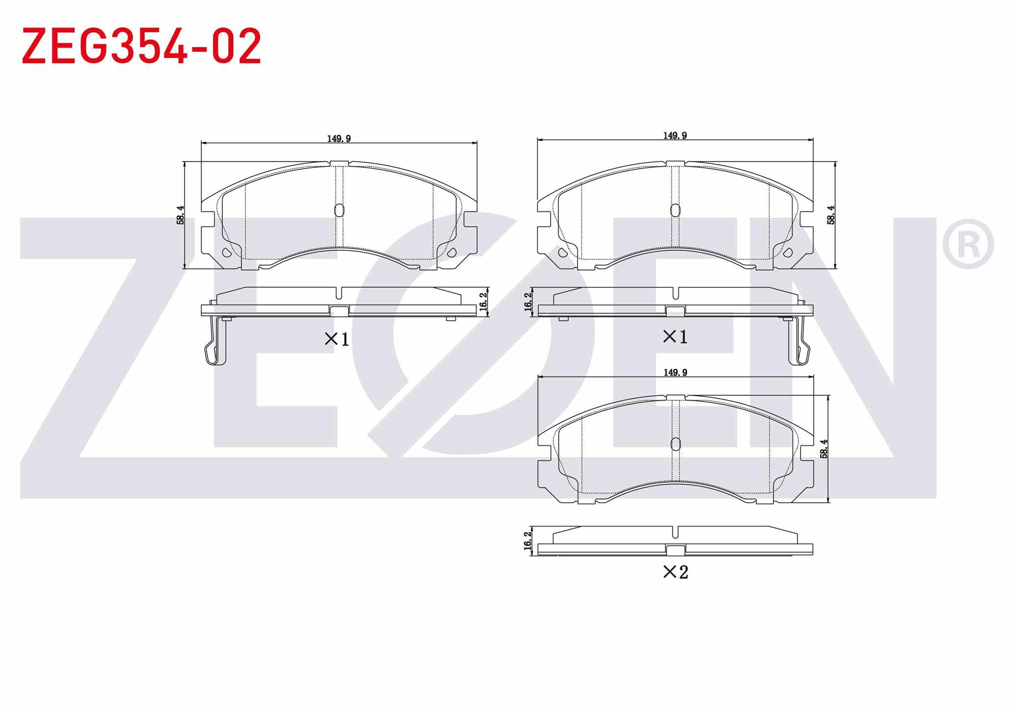 FREN BALATA ON IKAZLI MITSUBISHI PAJERO II 2.5 TD 1990-1999 / PAJERO II 2.8 TD 1990-1999 / PAJERO II 3.5 V6 24v 1990-1999
