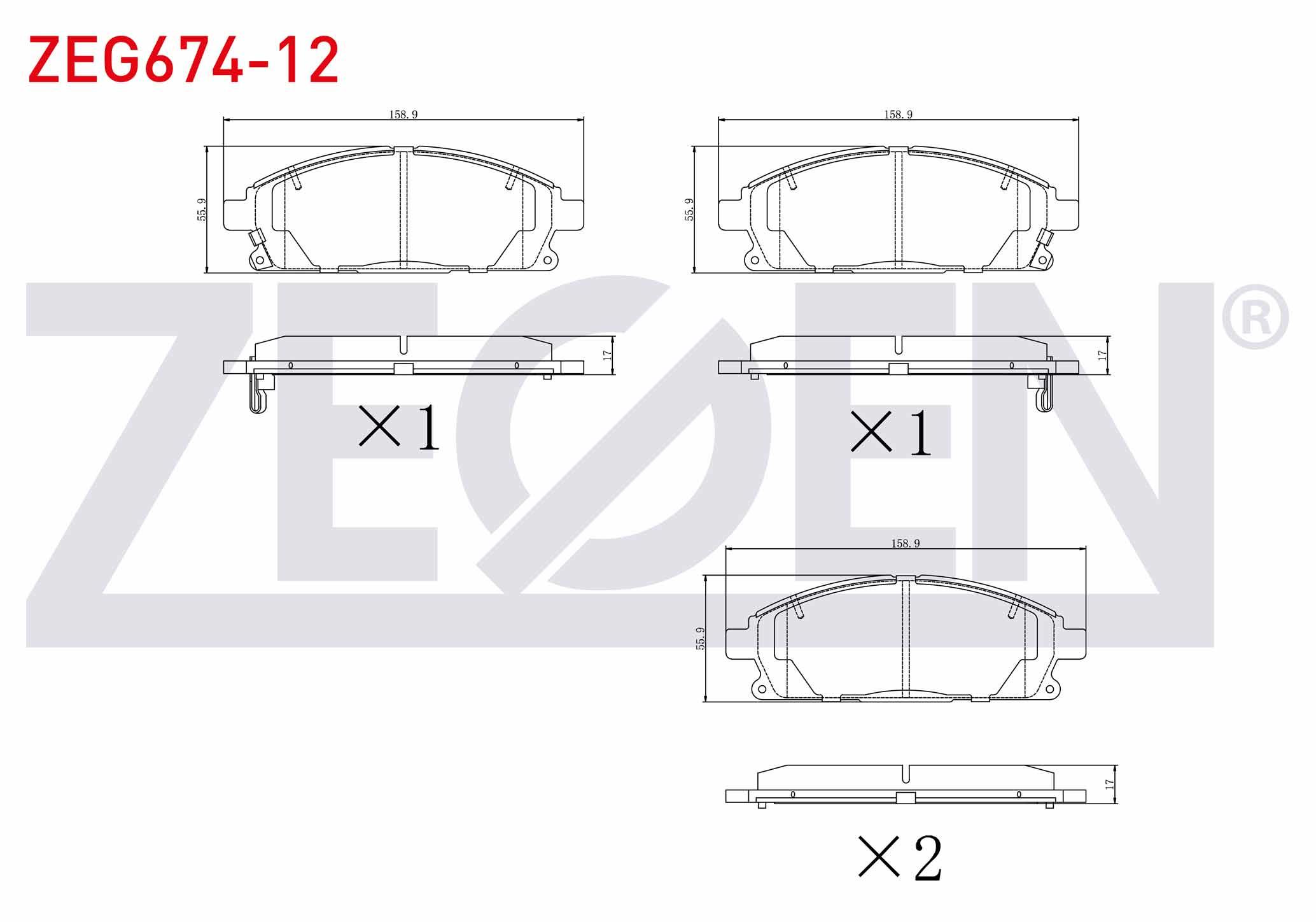 FREN BALATA ON IKAZLI NISSAN X-TRAIL (T30) 2.0i 2001-2007 / X-TRAIL (T30) 2.5i 2001-2007/ X-TRAIL (T30) 2.2 DI 2001-2007/ PATHFINDER (R50) 2.7 TD 1995-2005 / PATHFINDER (R50) 3.3i V6 1995-2005