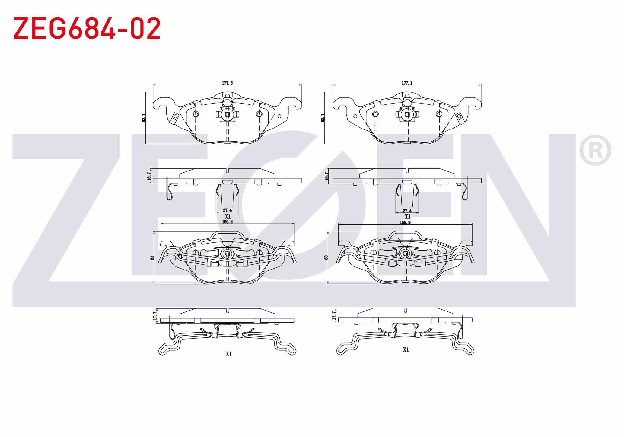 FREN BALATA ON IKAZLI OPEL ASTRA G 1.2 16v 1998-2005 / ASTRA G 1.4 16v 1998-2005 / ASTRA G 1.6 16v 1998-2005 / ASTRA G 1.7 DTI 1998-2005