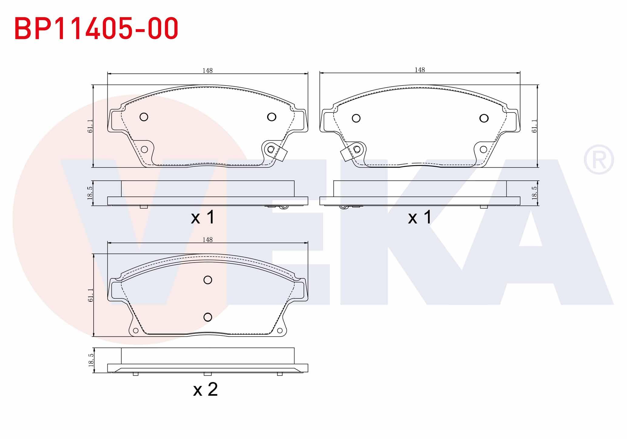 FREN BALATA ON IKAZLI OPEL ASTRA J 1.6i 16 JANT 2009-2016/ MOKKA 1.4 2012-/ ZAFIRA C 1.6 2011-/ CHEVROLET TRAX 1.6 2012-2014/ CRUZE 1.6 2009-2014/