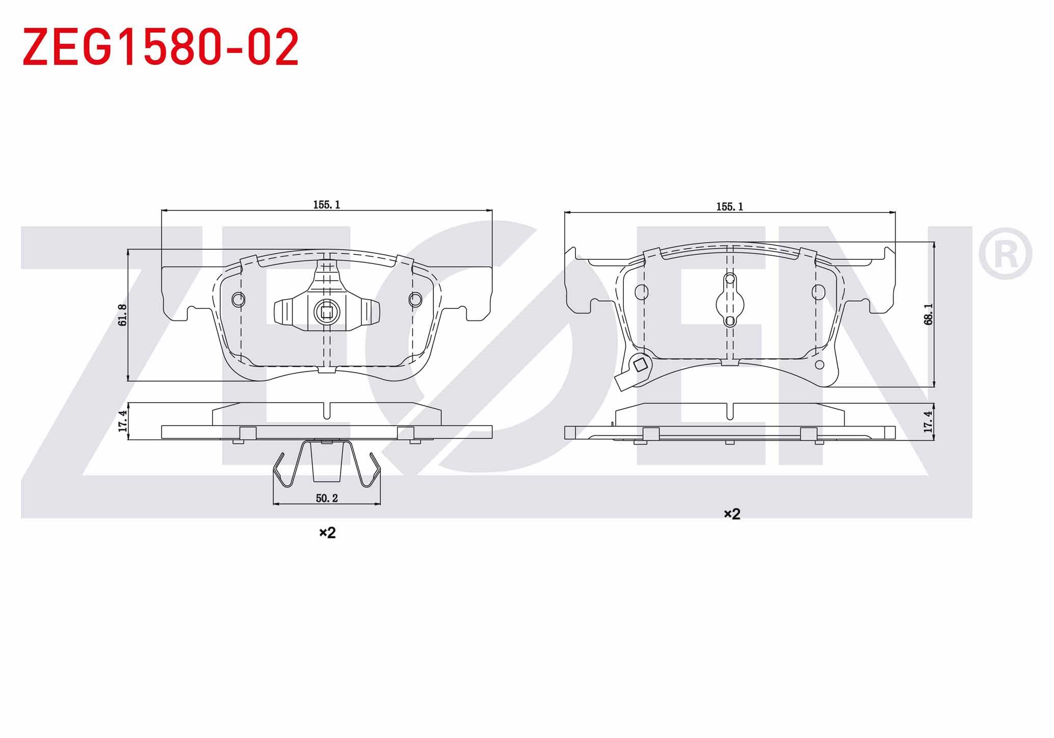 FREN BALATA ON IKAZLI OPEL CORSA E 1.3 CDTI 15 JANT 2014- / CORSA E 1.2 2014- / CORSA E 1.4 2014- / ADAM 1.2 2013- / ADAM 1.4 2013-