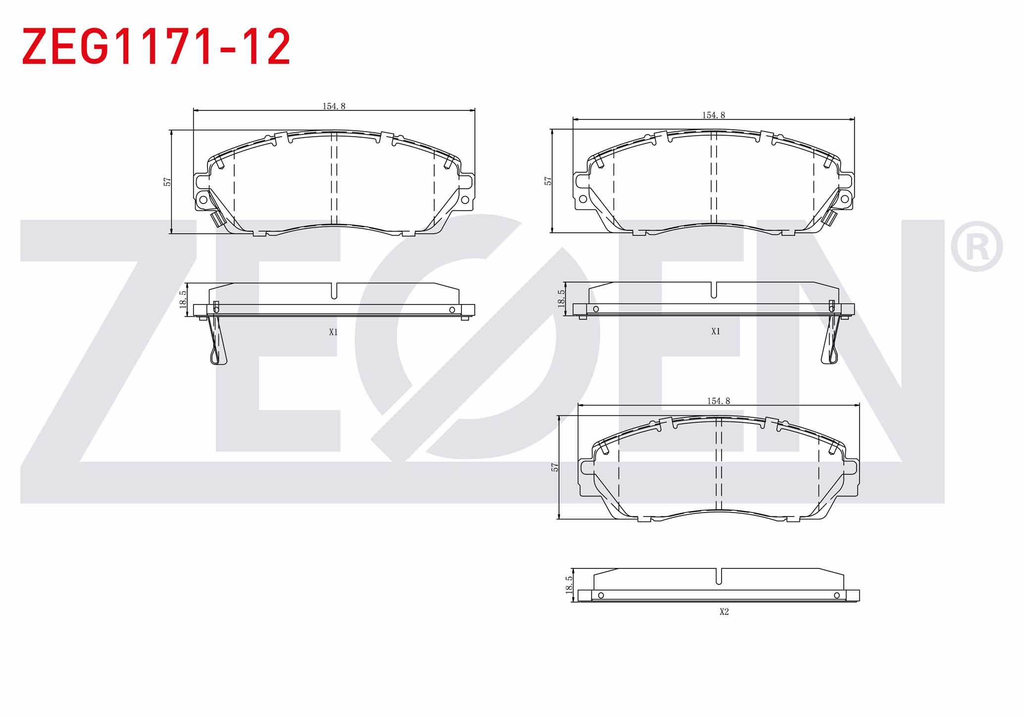 FREN BALATA ON IKAZLI TEL DELIKLI CHERY TIGGO 8 PRO 23- / HONDA CR-V III 2.0 I-VTEC 2006-2012 / HONDA CR-V III 2.2i CTDI 2006-2012 / HONDA CR-V V (RW_, RT_) 1.5i V-TEC 2016-
