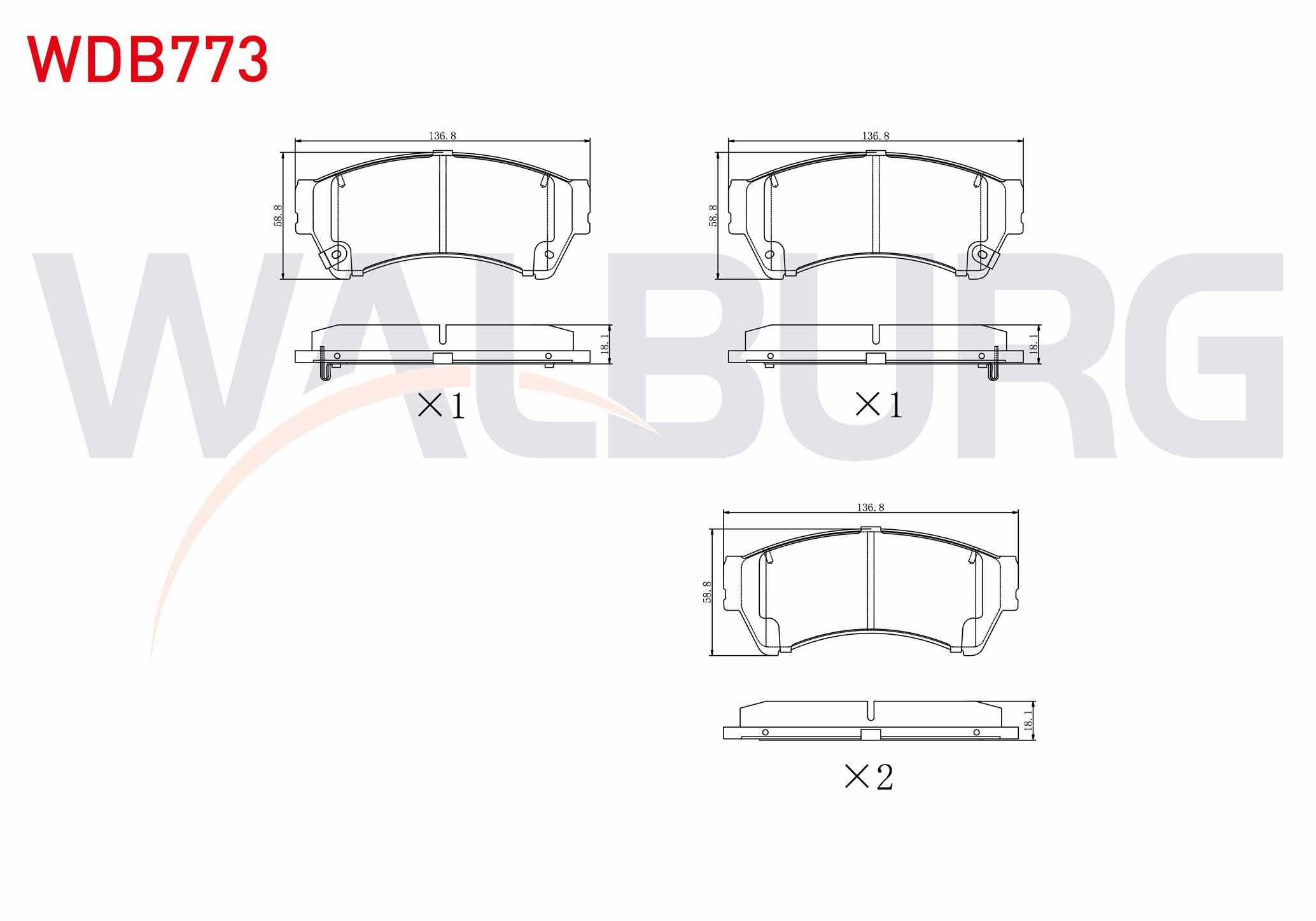 FREN BALATA ON IKAZLI TEL DELIKLI MAZDA 6 (GH) 1.8i MRZ 18.30 mm 2007-2012 / 6 (GH) 2.0 MZR 2007-2012