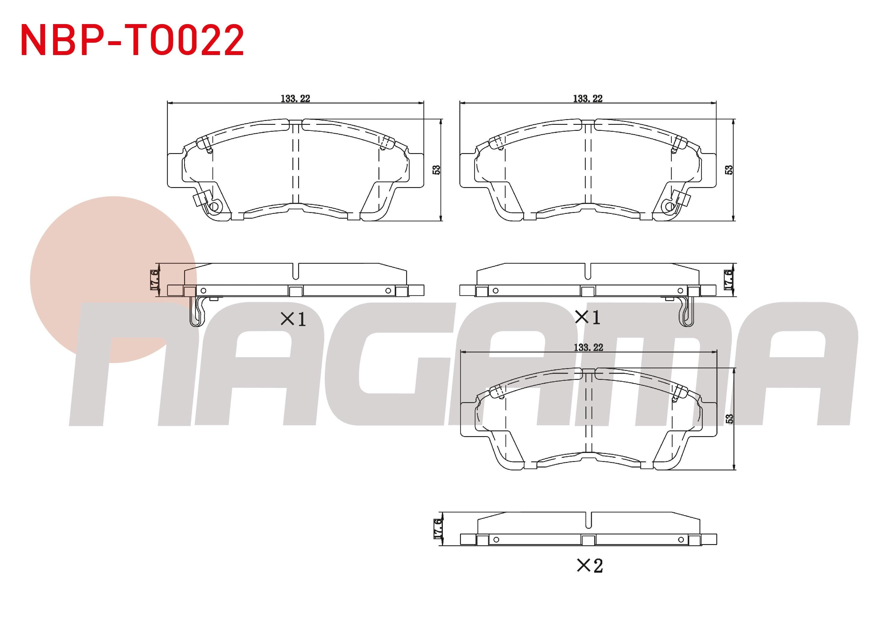 FREN BALATA ON IKAZLI TEL DELIKLI TOYOTA COROLLA (_E10_) 1.3i 1992-1997 / COROLLA (_E10_) 1.6i 1992-1997 / CARINA E (_T19_) 1.6 1992-1997 / CARINA E (_T19_) 1.8i 1992-1997