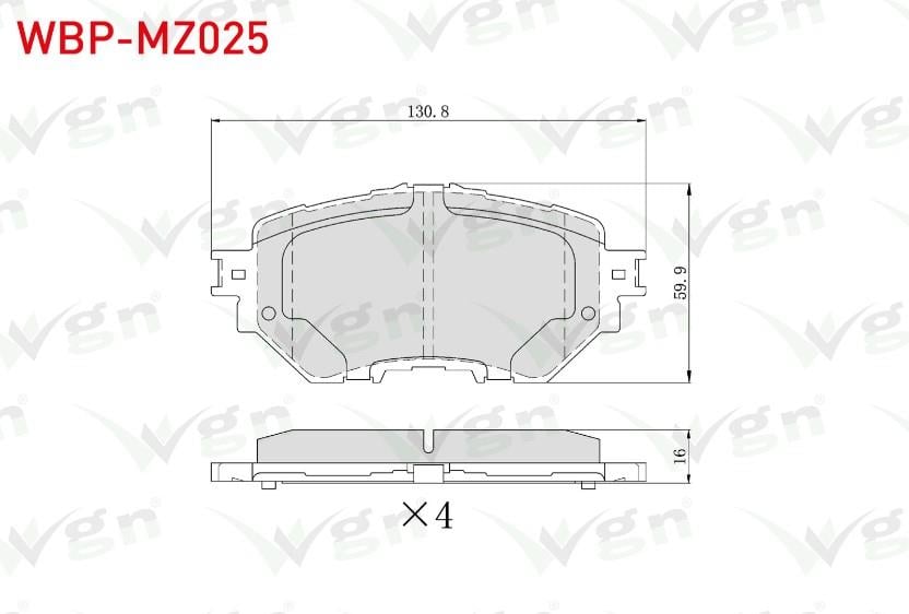 FREN BALATA ON MAZDA 3 (BM, BN) 1.5 - 1.6 2019-