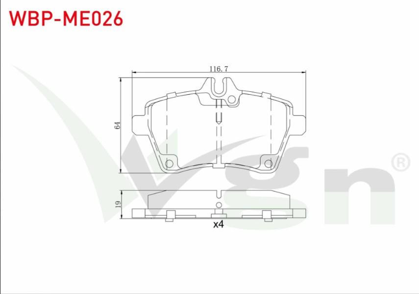 FREN BALATA ON MERCEDES A SERISI A 200 2004-2012/ A 150 2004-2012/ A 160 CDI 2004-2012/ A 170 CDI 2004-2012/ B SERISI B 200 CDI 2005-2011/ B 150 2005-2011/ B 160 2005-2011/ B 180 2005-2011