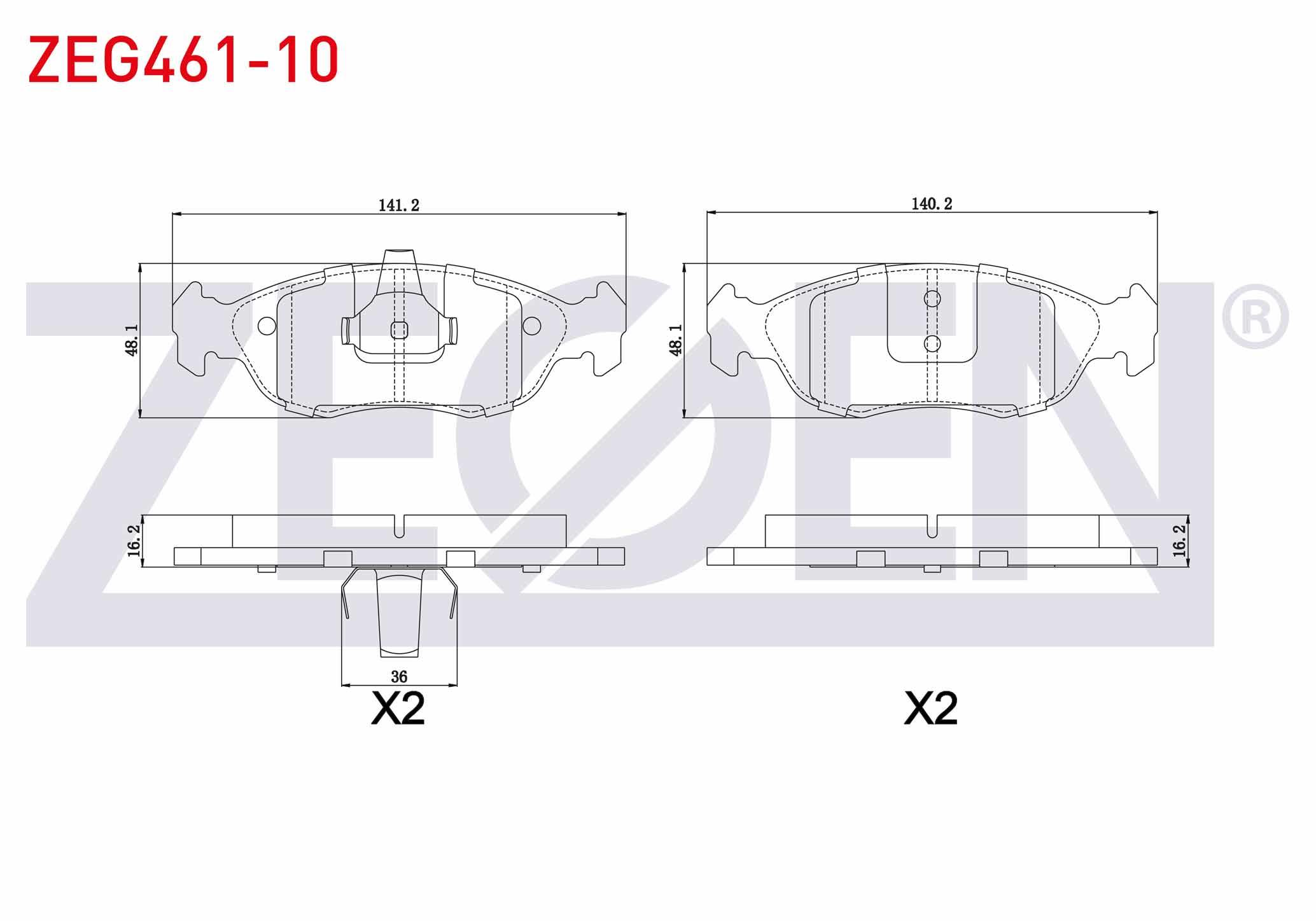 FREN BALATA ON PEUGEOT 106 II 1.4i 1996-2002 / 106 II 1.6i 1996-2002 / XSARA (N1) 1.6 1997-2005 / SAXO 1.4 1996-2004 / 306 1.6i 1993-2002/ 306 1.8i 1993-2002
