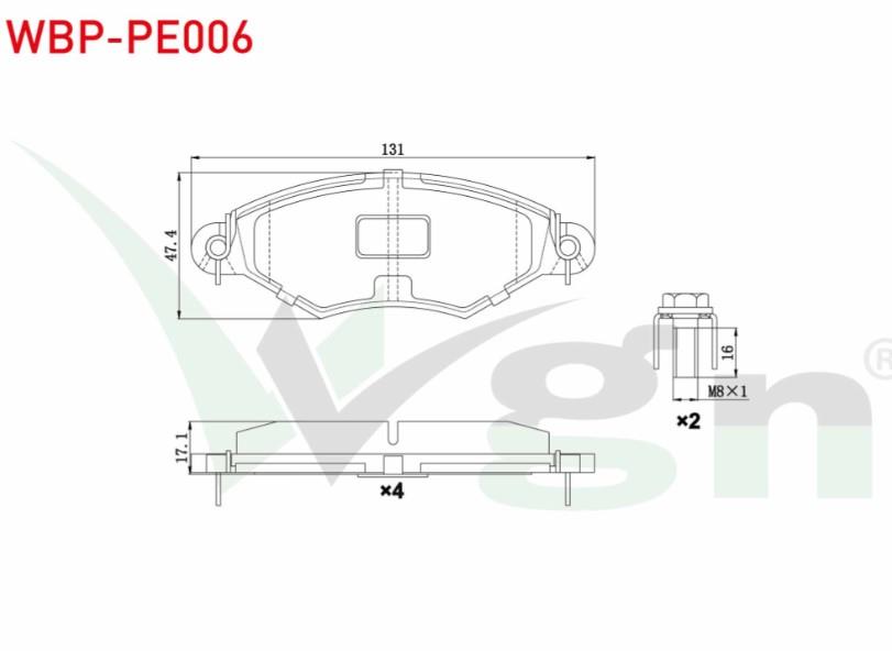 FREN BALATA ON PEUGEOT 206 (2A/C) 1.4 HDI 1998-2006 / 206 (2A/C) 1.6 HDI 1998-2006 / 306 (7B,N3,N5) 1.4i 1993-2002