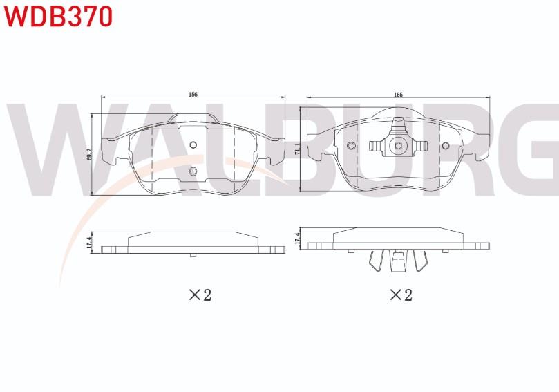 FREN BALATA ON RENAULT LAGUNA II 1.6i 16v 16 JANT 2001-2007/ LAGUNA II 1.8i 16v 16 JANT 2001-2007/ LAGUNA II 2.0i 16v 17 JANT 2001-2007 / LAGUNA II 1.9 DCI 17 JANT 2001-2007