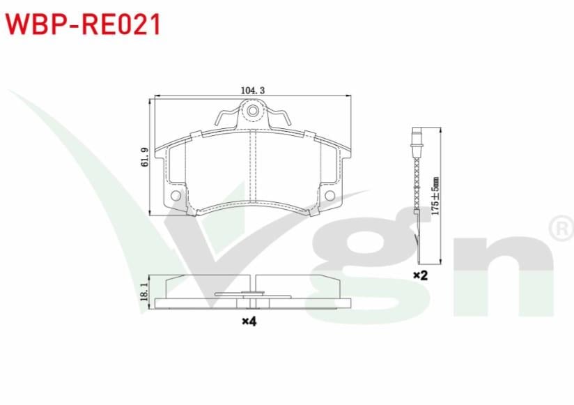 FREN BALATA ON RENAULT R21 (B48,L48) CONCORDE 2.0 FISLI 17.00mm 1986-1993